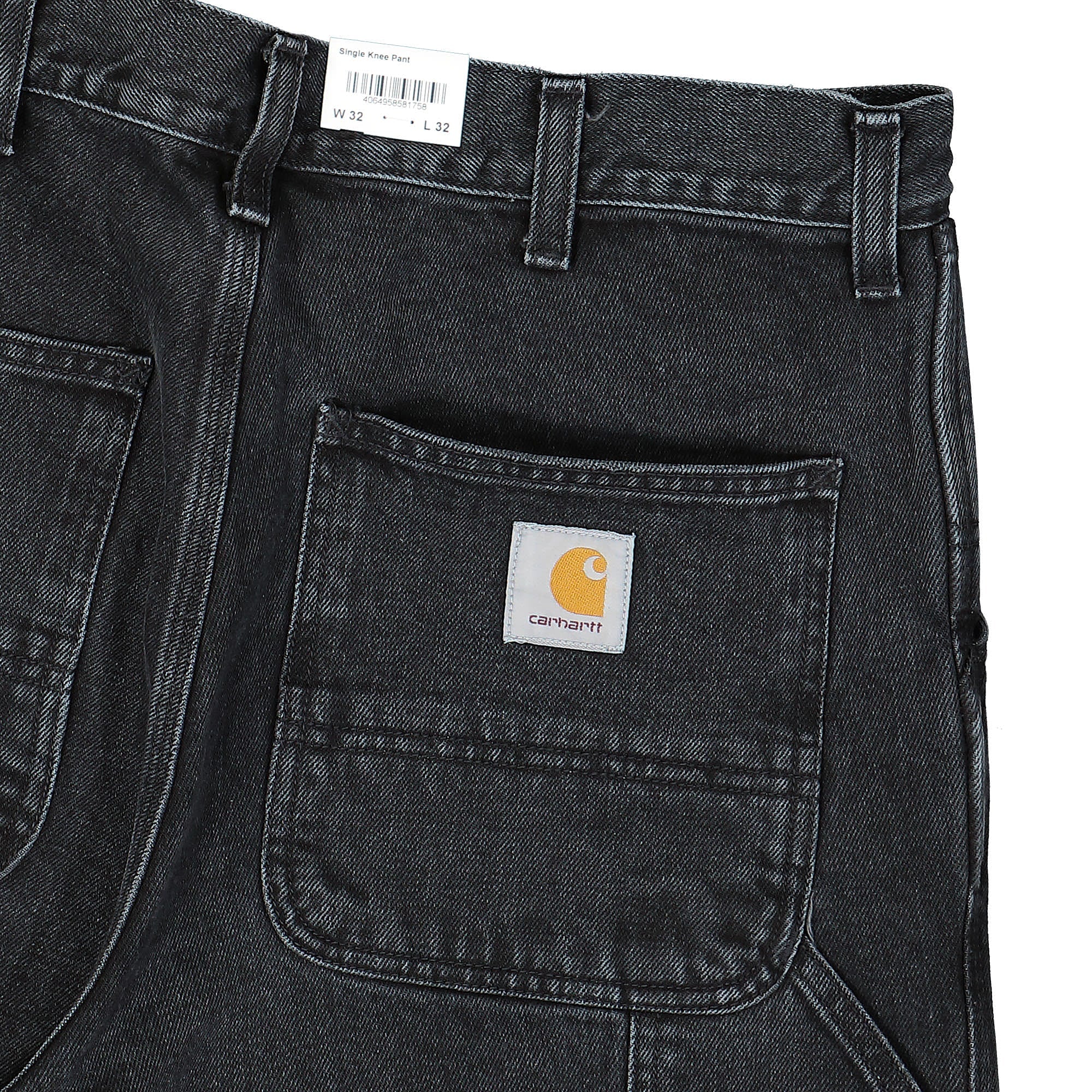 Carhartt WIP Single Knee Pant Smith Black Stone Washed Jeans Detail view 1 | Overkill