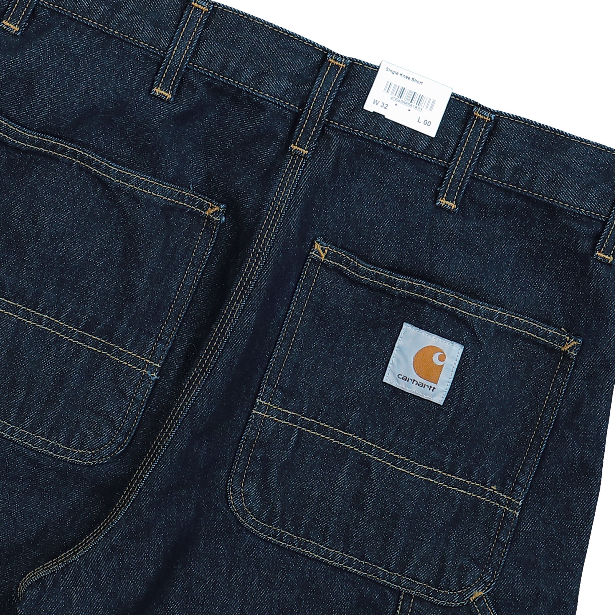 Carhartt WIP Single Knee Short Blue Rinsed Shorts I032026.01.02.00 Detail View 2 | Overkill