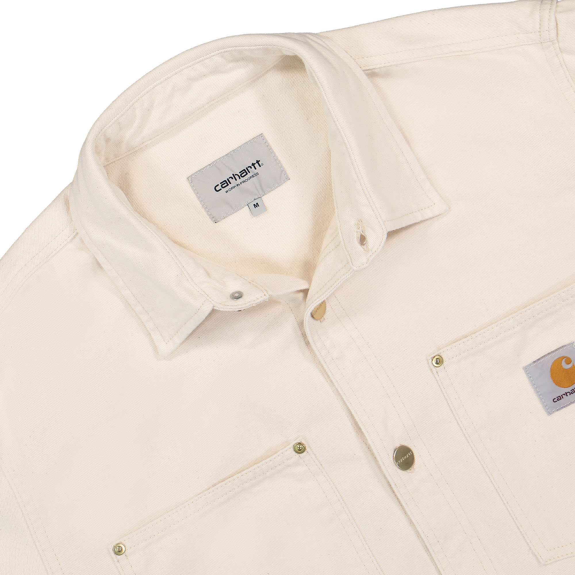 Carhartt WIP Derby Shirt Jacket Natural Rinsed Shirts Close-up | Overkill