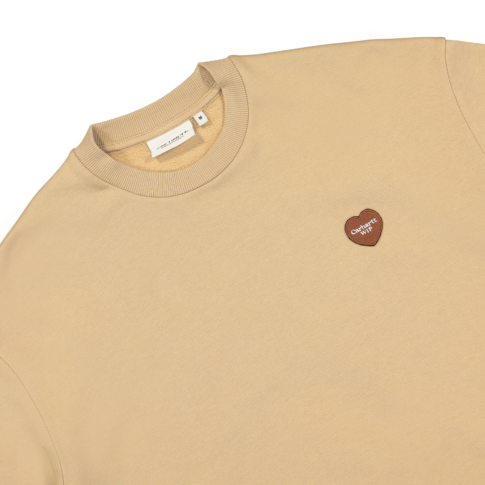 Carhartt WIP W Heart Patch Sweat Dusty H Brown Sweatshirts Close-up | Overkill
