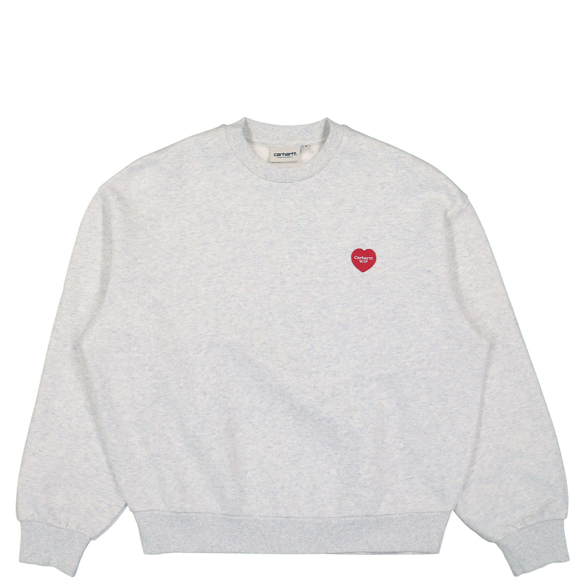 Carhartt WIP W Heart Patch Sweat Ash Heather Sweatshirts I032165.482.XX.03 | Overkill