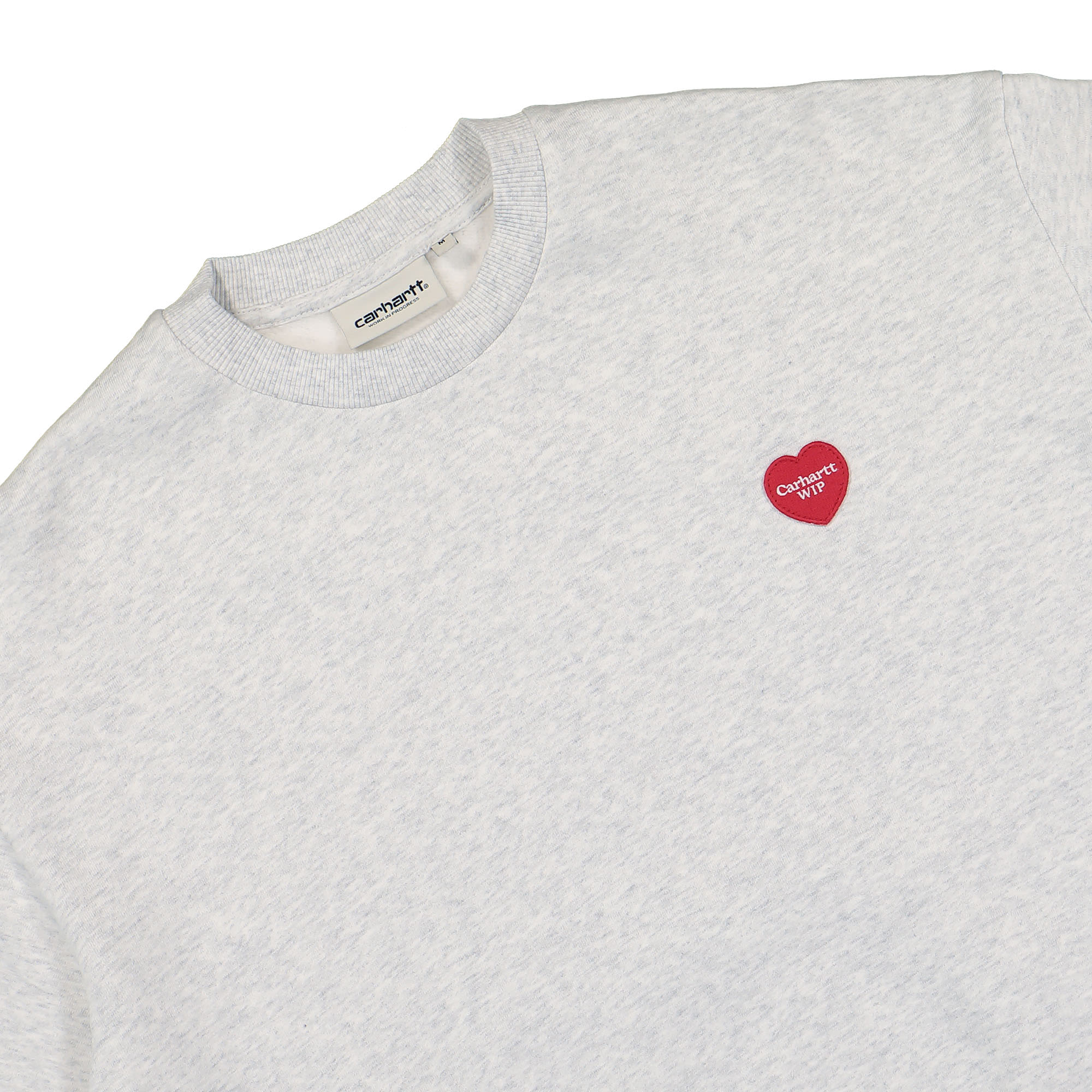 Carhartt WIP W Heart Patch Sweat Ash Heather Sweatshirts Close-up | Overkill