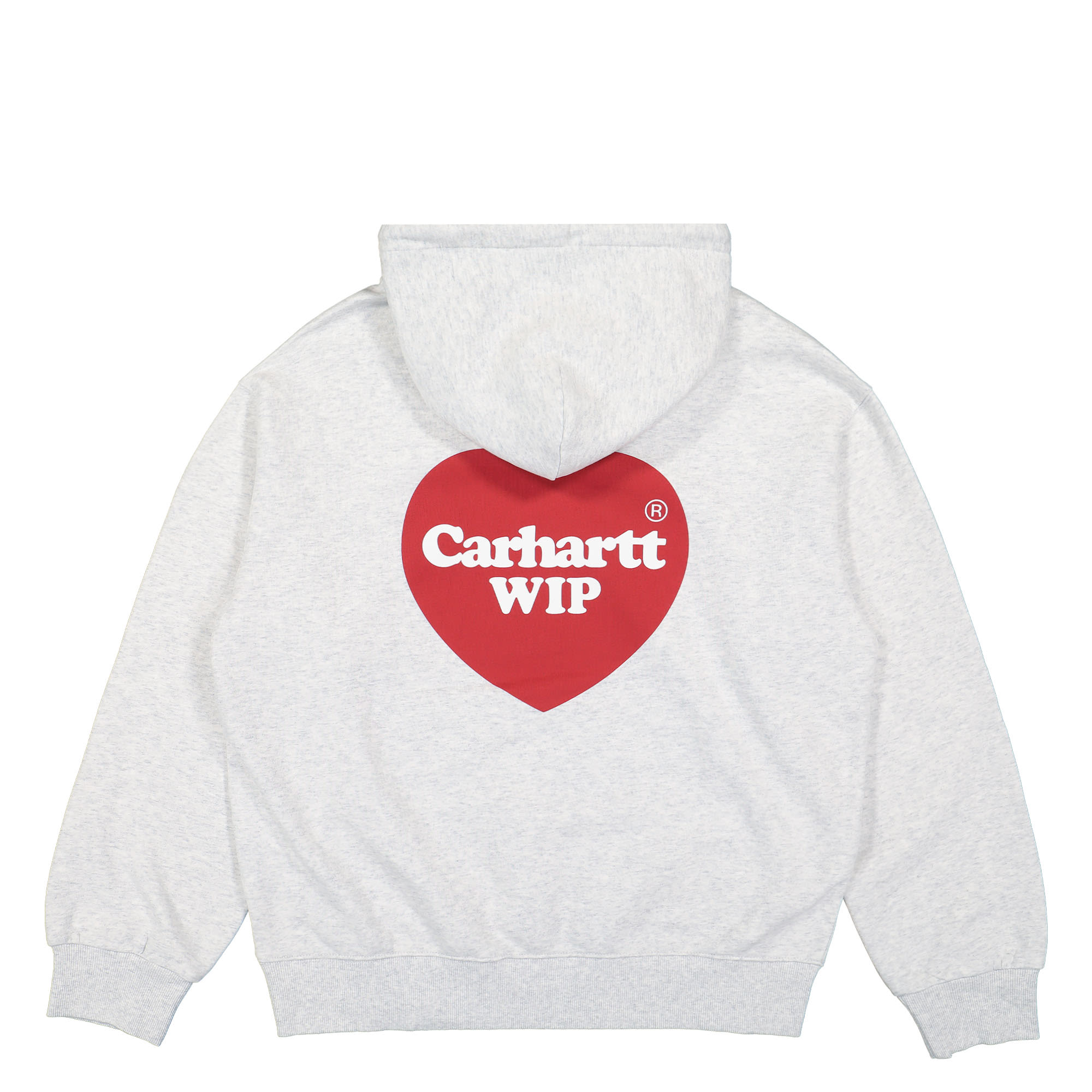 Carhartt WIP Hooded Heart Sweat Ash Heather Hoodies Close-up | Overkill