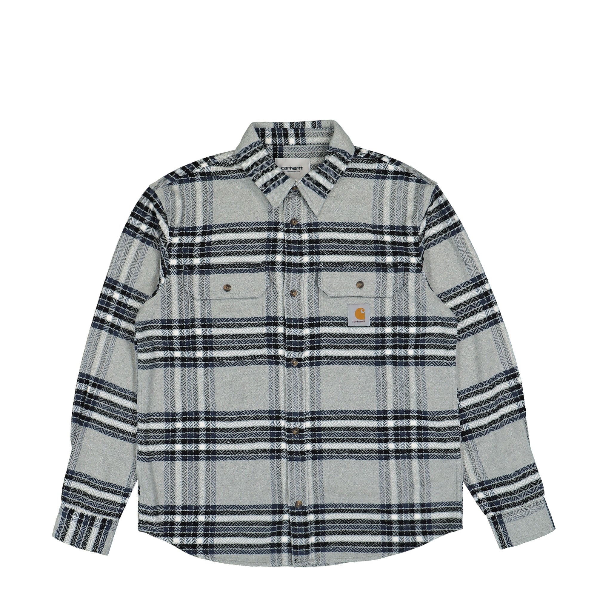 Carhartt WIP L/S Hawkins Shirt Hawkins Check, Grey Heather / Blue Shirts I032266.1PQ.XX.03 | Overkill