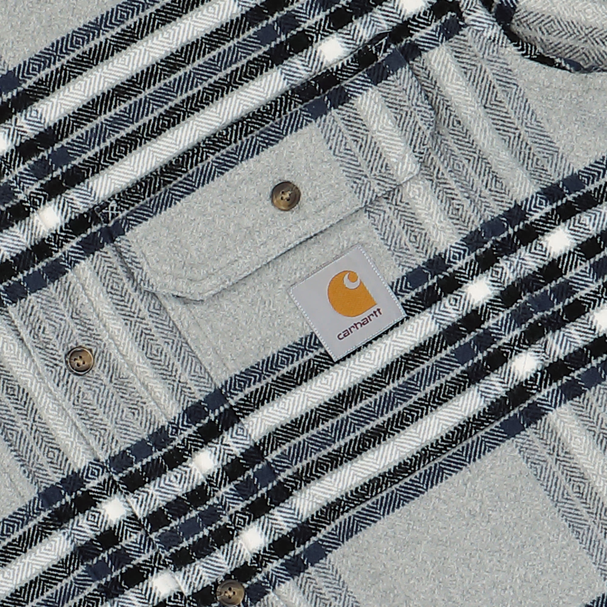 Carhartt WIP L/S Hawkins Shirt Hawkins Check, Grey Heather / Blue Shirts Detailfoto | Overkill