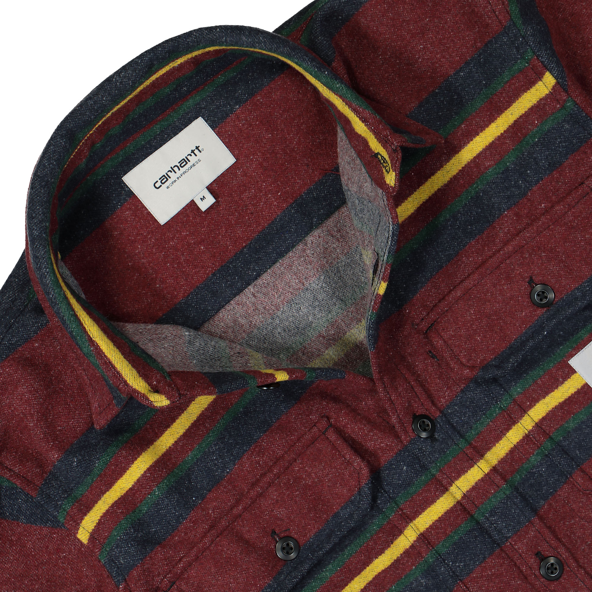 Carhartt WIP Oregon Shirt Jacket Starco Stripe / Bordeaux Shirts Close-up | Overkill