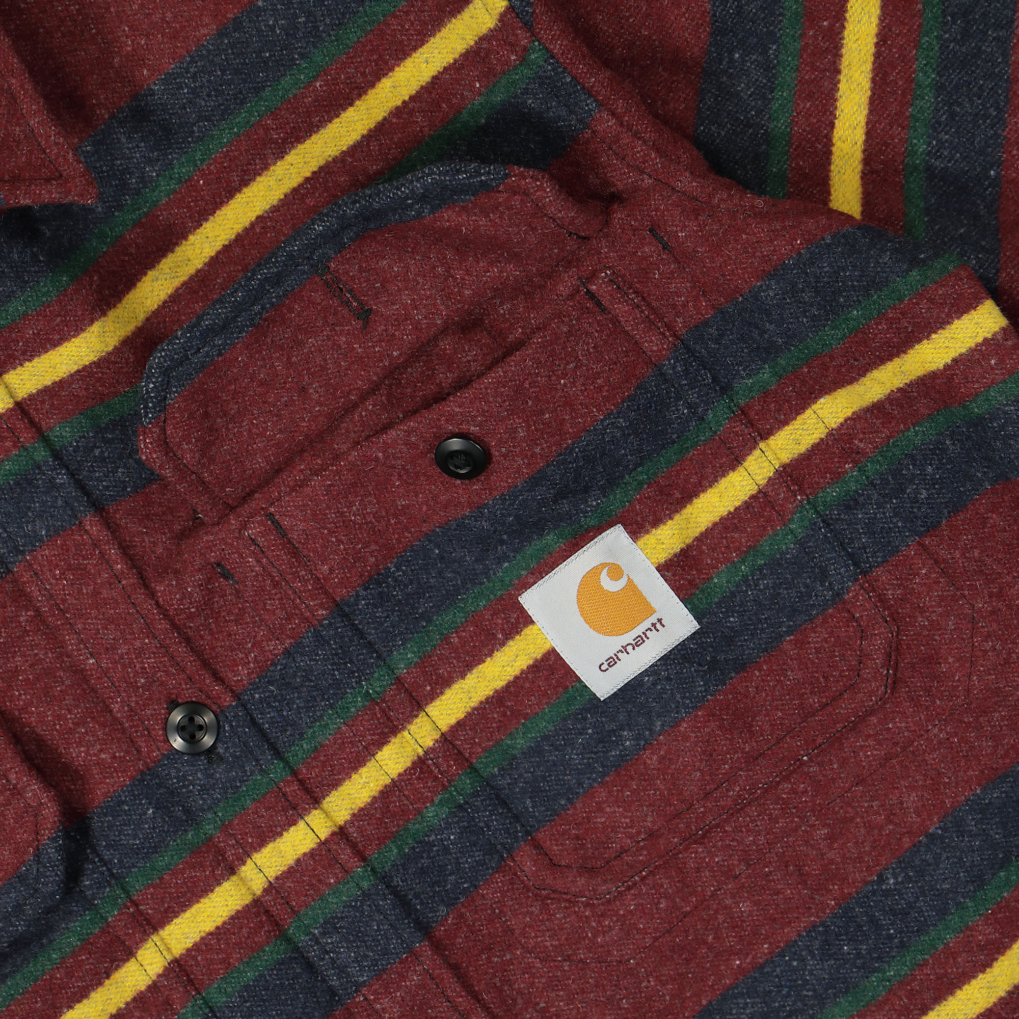 Carhartt WIP Oregon Shirt Jacket Starco Stripe / Bordeaux Shirts Detailfoto | Overkill