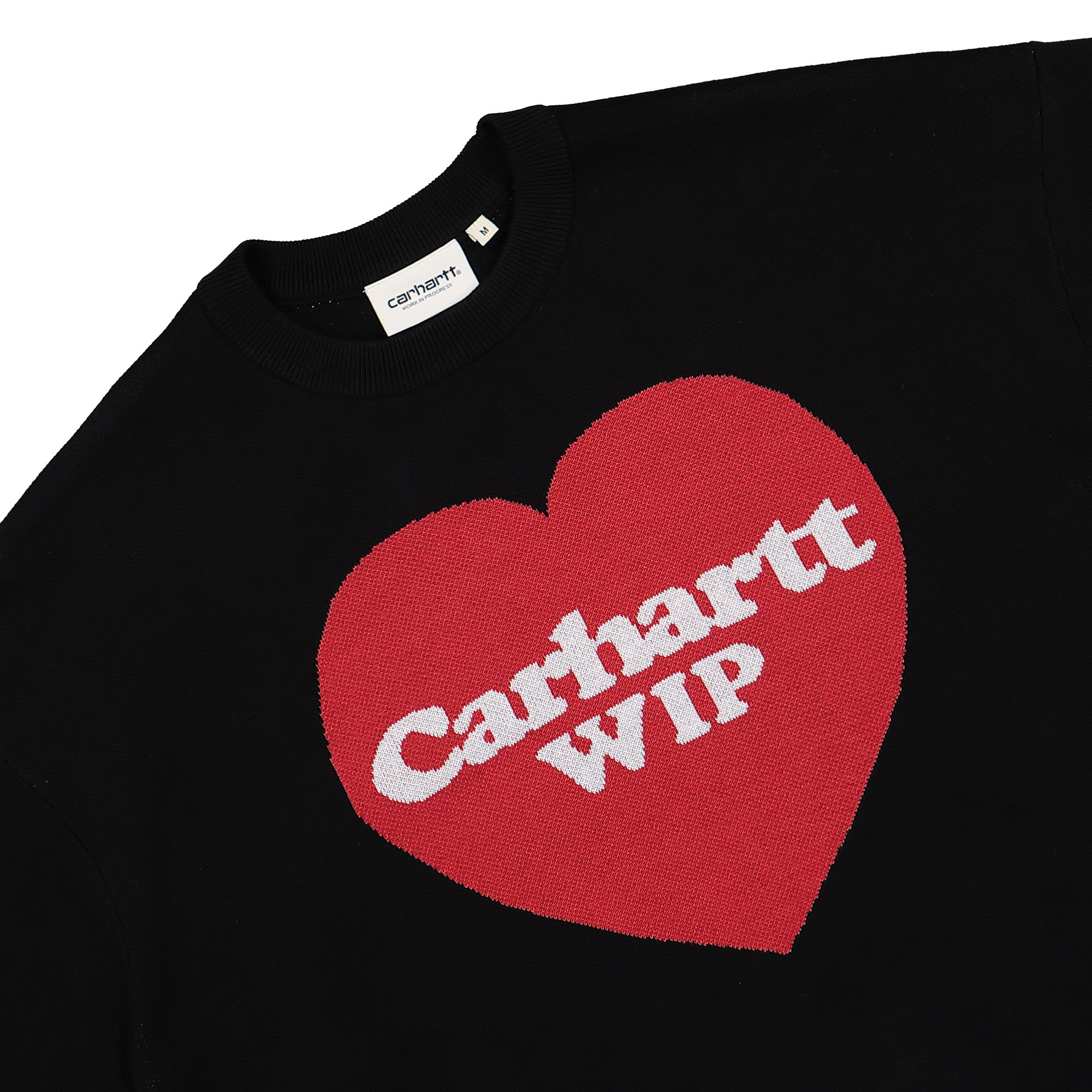 Carhartt WIP W Heart Sweater Black Sweatshirts Close-up | Overkill