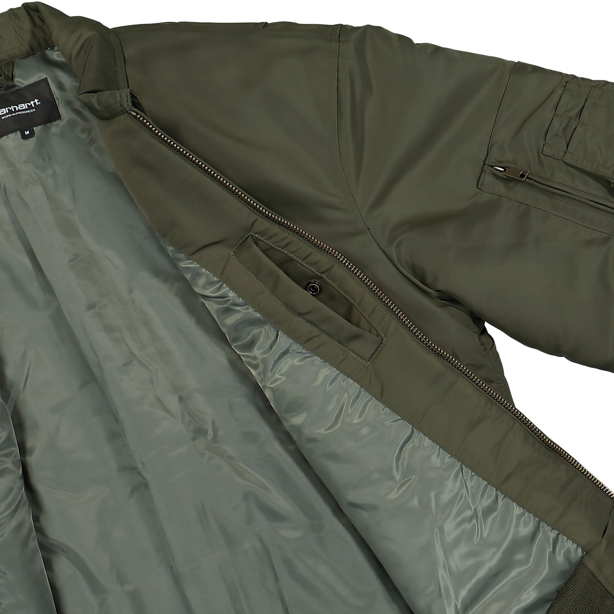 Carhartt WIP Olten Bomber Plant / Smoke Green Bomber & Varsity Jackets Detail view 2 | Overkill