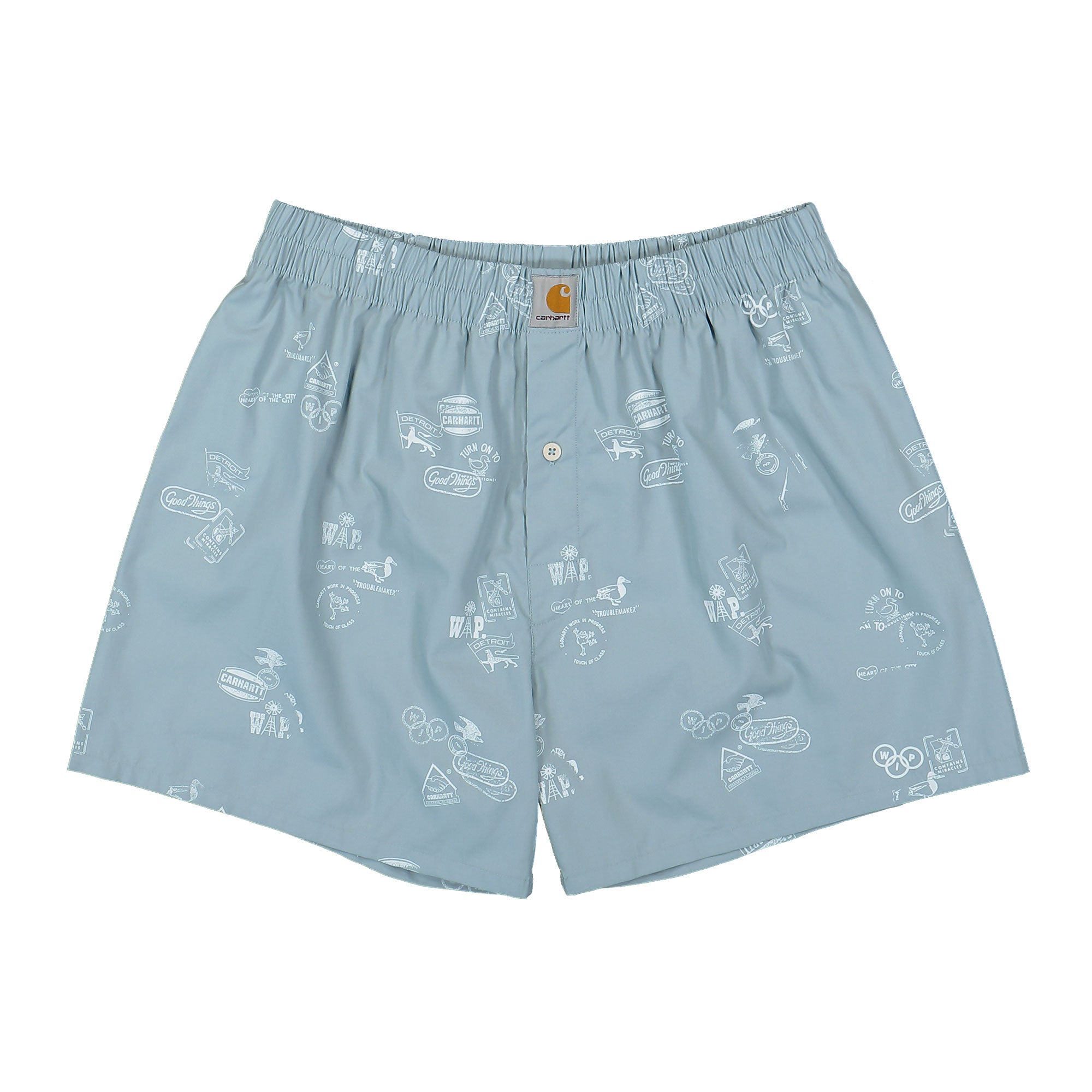 Carhartt WIP Cotton Boxer Stamp Print, Misty Sky Underwear I032355.2B8.XX.03 | Overkill