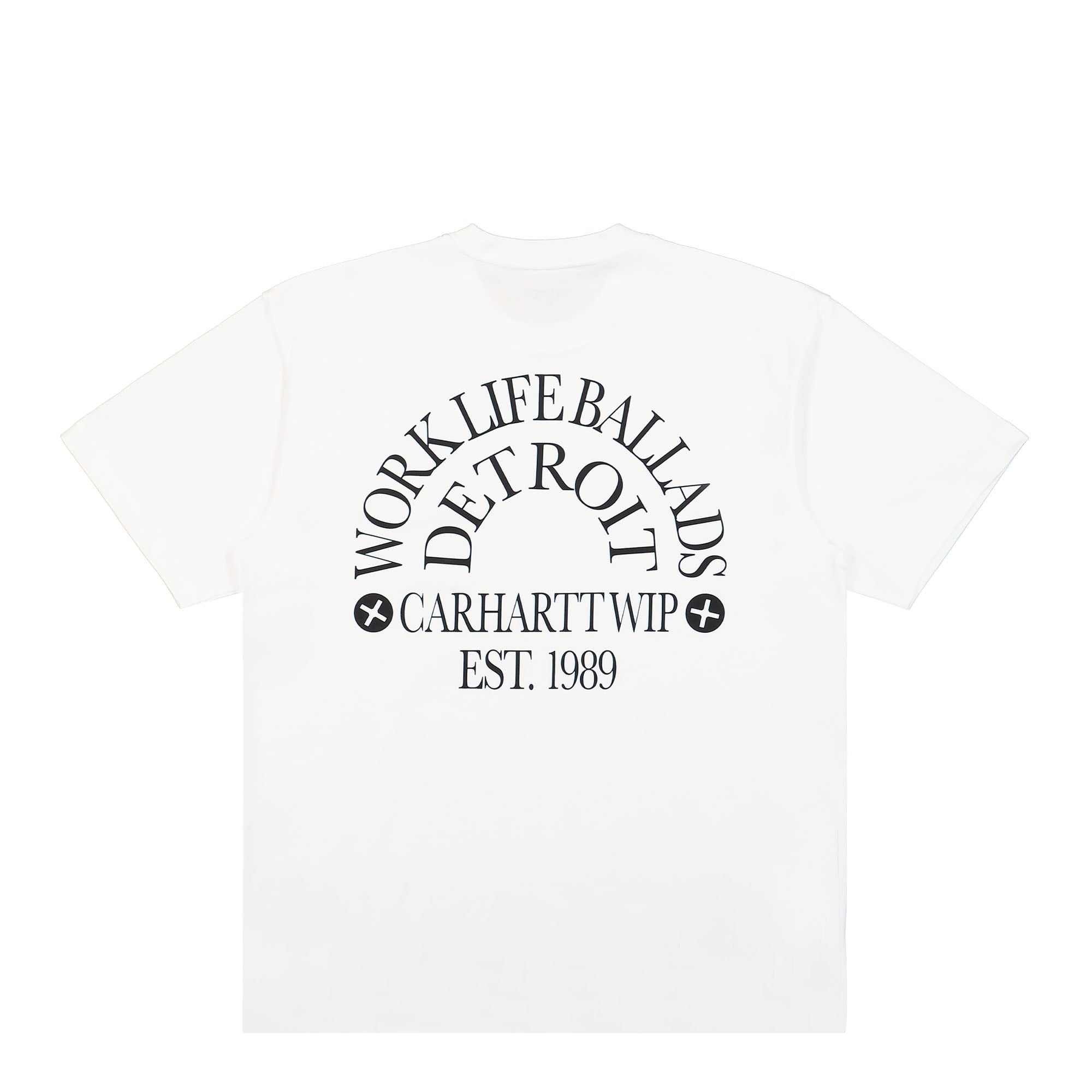 Carhartt WIP S/S Work Varsity T-Shirt White / Black T-Shirts Close-up | Overkill