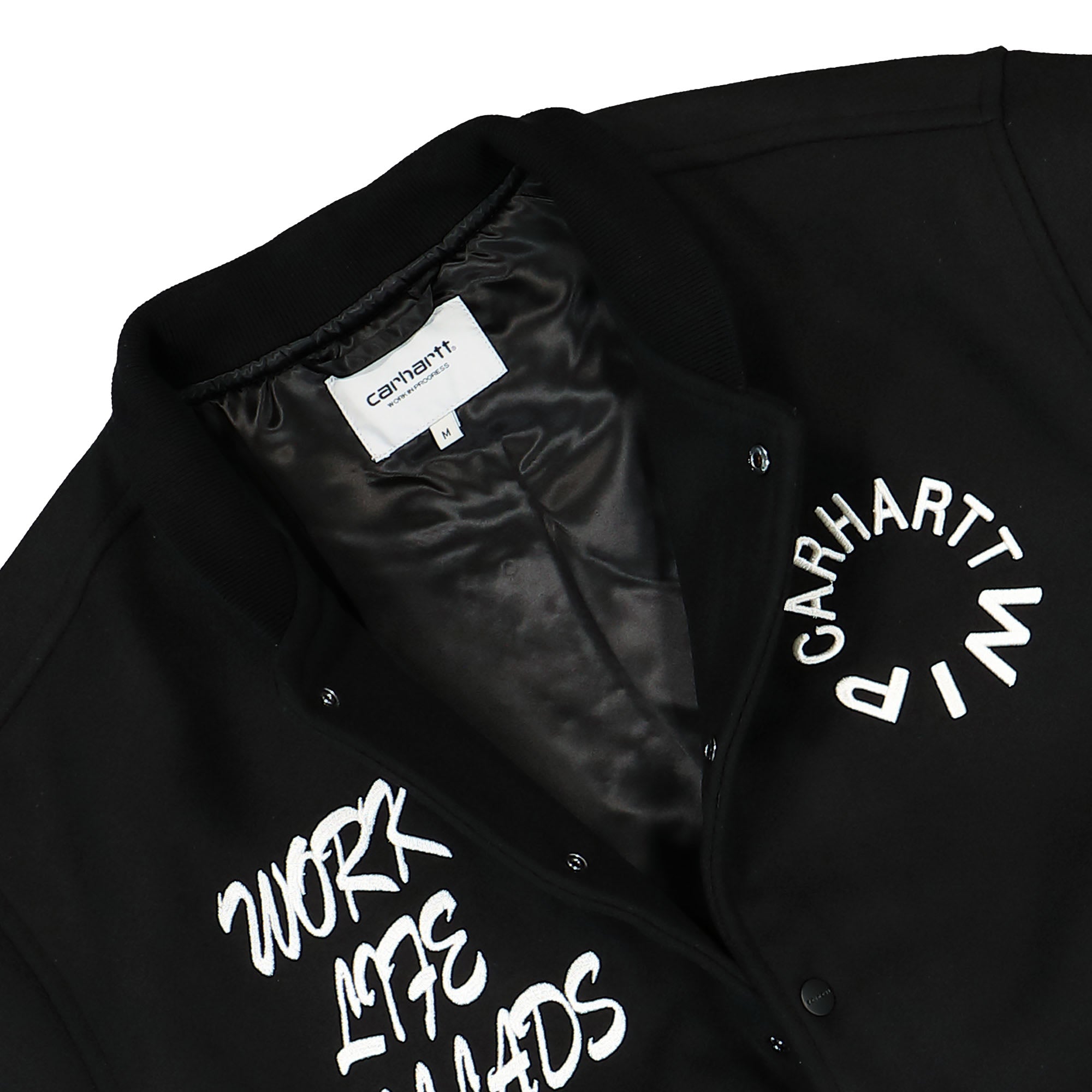 Carhartt WIP Work Varsity Bomber Black Bomber & Varsity Jackets Close-up | Overkill