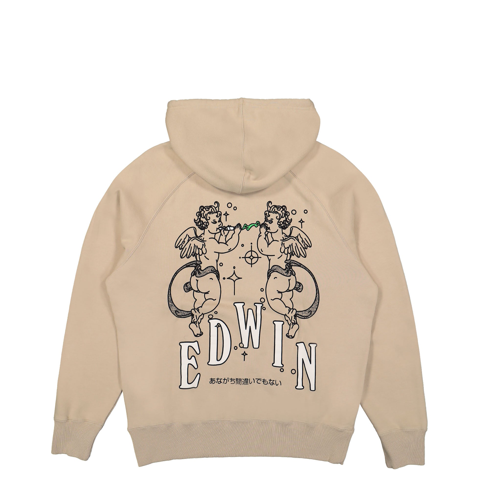 Edwin Angels Hoodie Sweat White Pepper Hoodies Close-up | Overkill