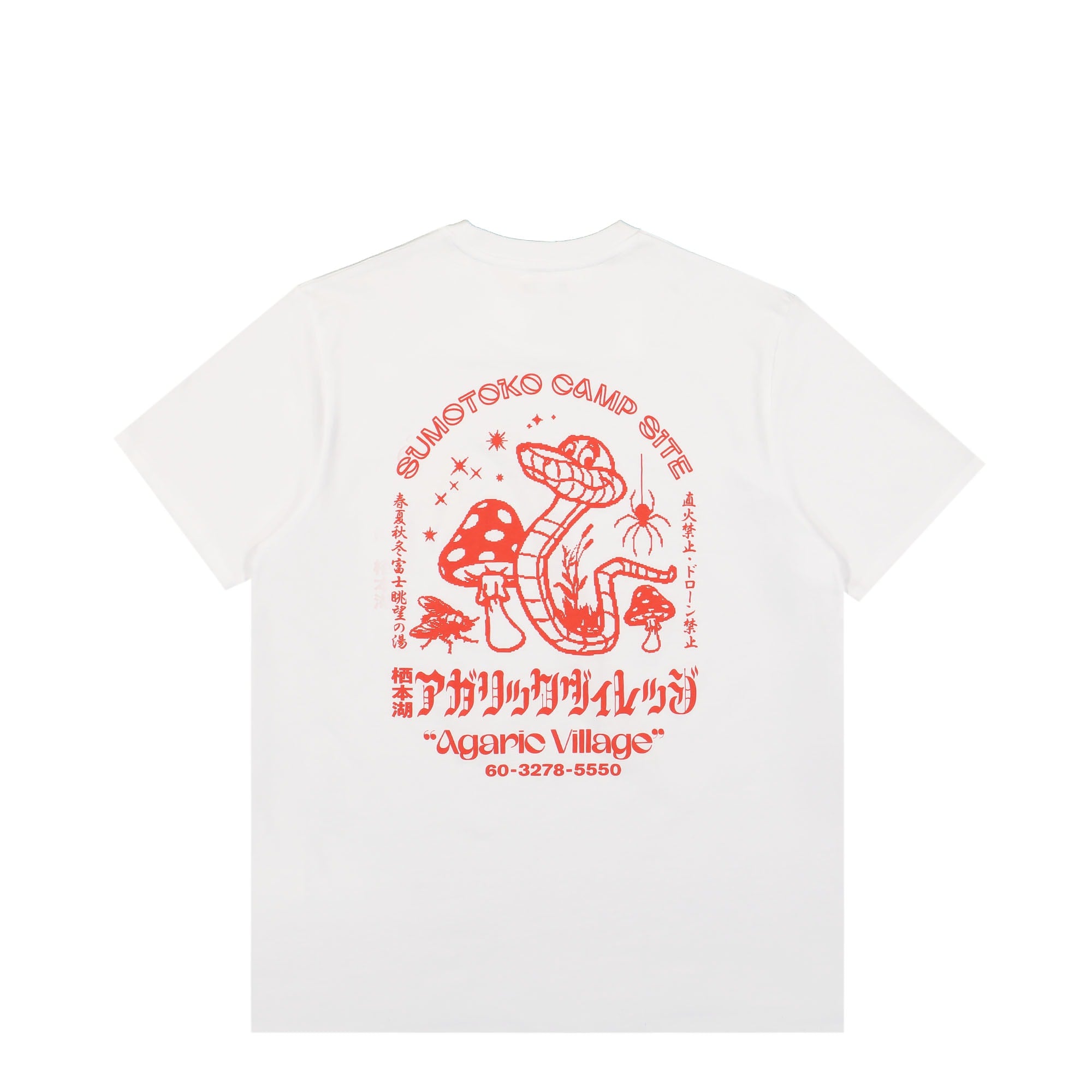Edwin Agaric Village T-Shirt White T-Shirts Close-up | Overkill