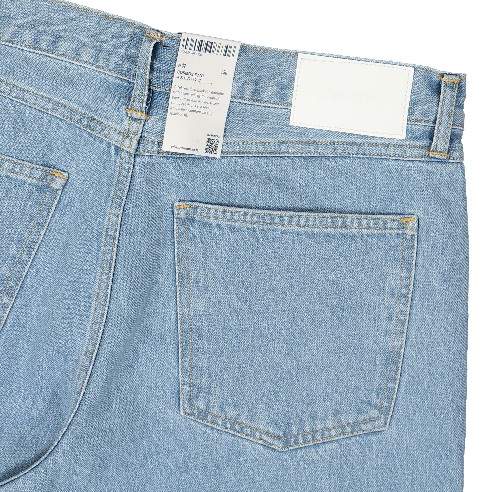 Edwin Cosmos Pant Arctic Blue Heavy Bleach Wash Jeans Detail view 1 | Overkill