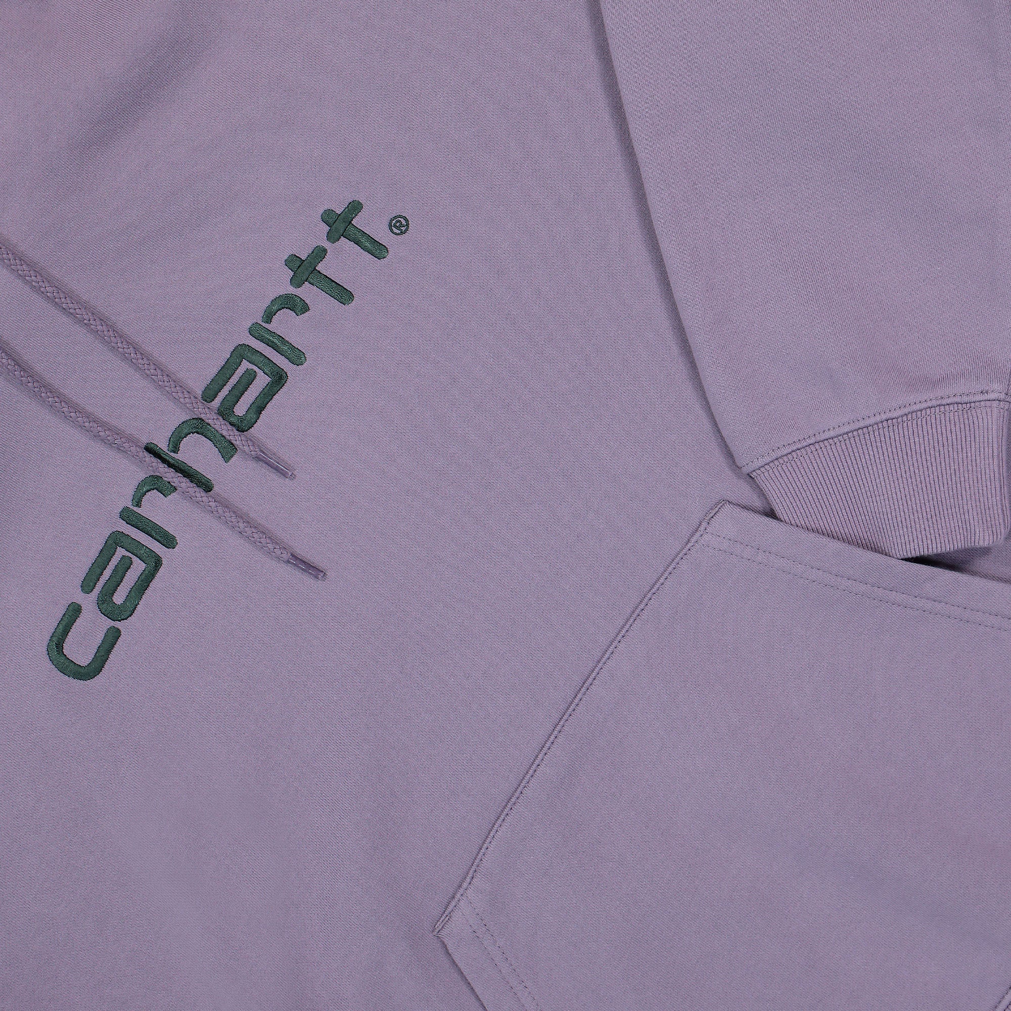 Carhartt WIP W Hooded Carhartt Sweatshirt Glassy Purple / Discovery Green Sweatshirts Detailfoto | Overkill