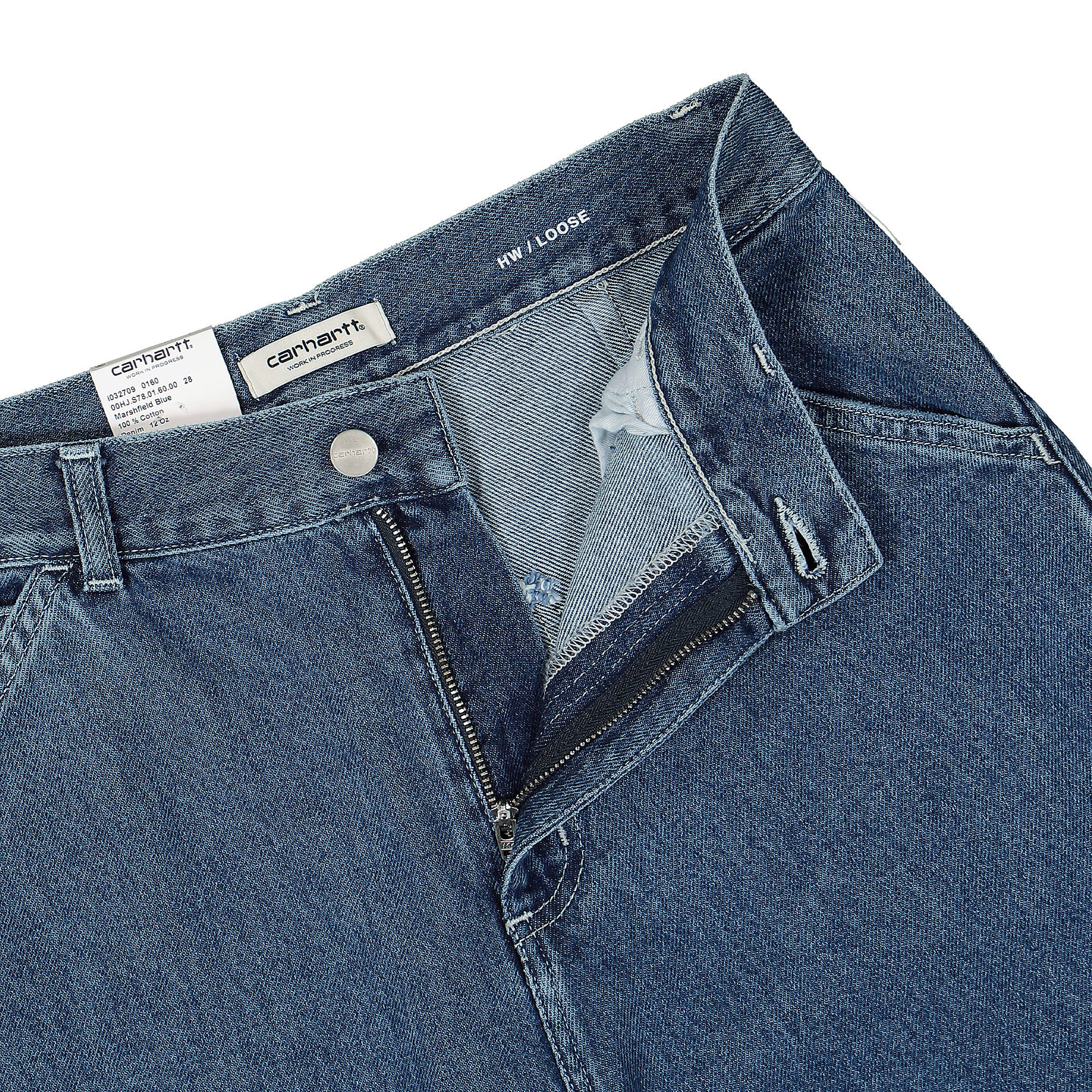 Carhartt WIP W Jens Pant Marshfield Blue Heavy Stone Wash Jeans Detailfoto | Overkill