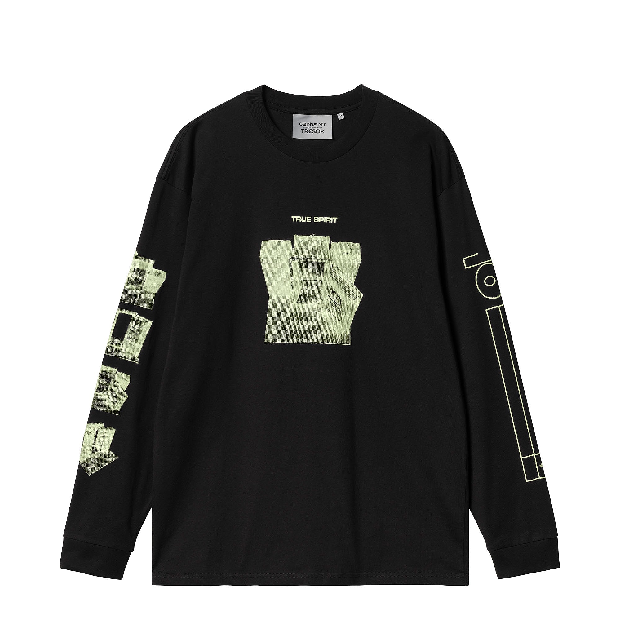 Carhartt WIP True Spirit L/S T-Shirt Black / Glow Green Longsleeves I032745.1XE.XX | Overkill