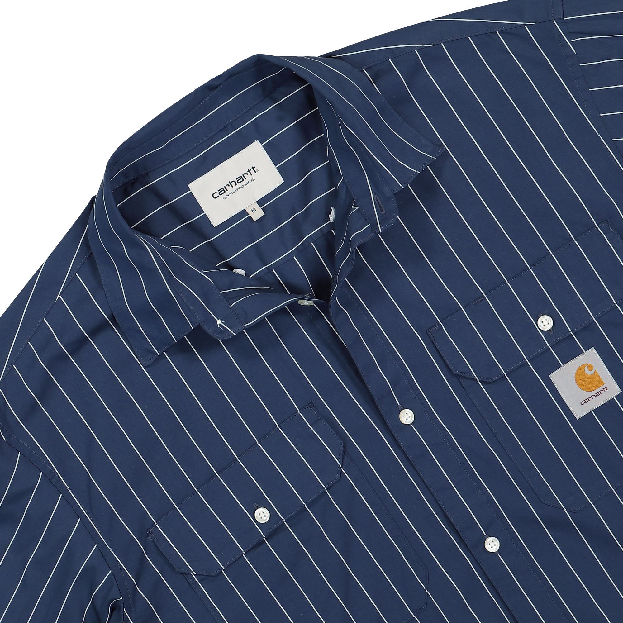 Carhartt WIP L/S Orlean Shirt Orlean Stripe Blue / White Shirts Close-up | Overkill