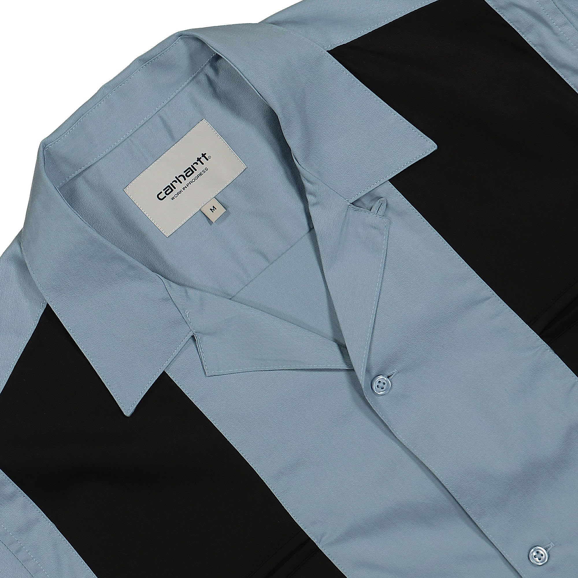 Carhartt WIP S/S Durango Shirt Frosted Blue / Black Shirts Close-up | Overkill