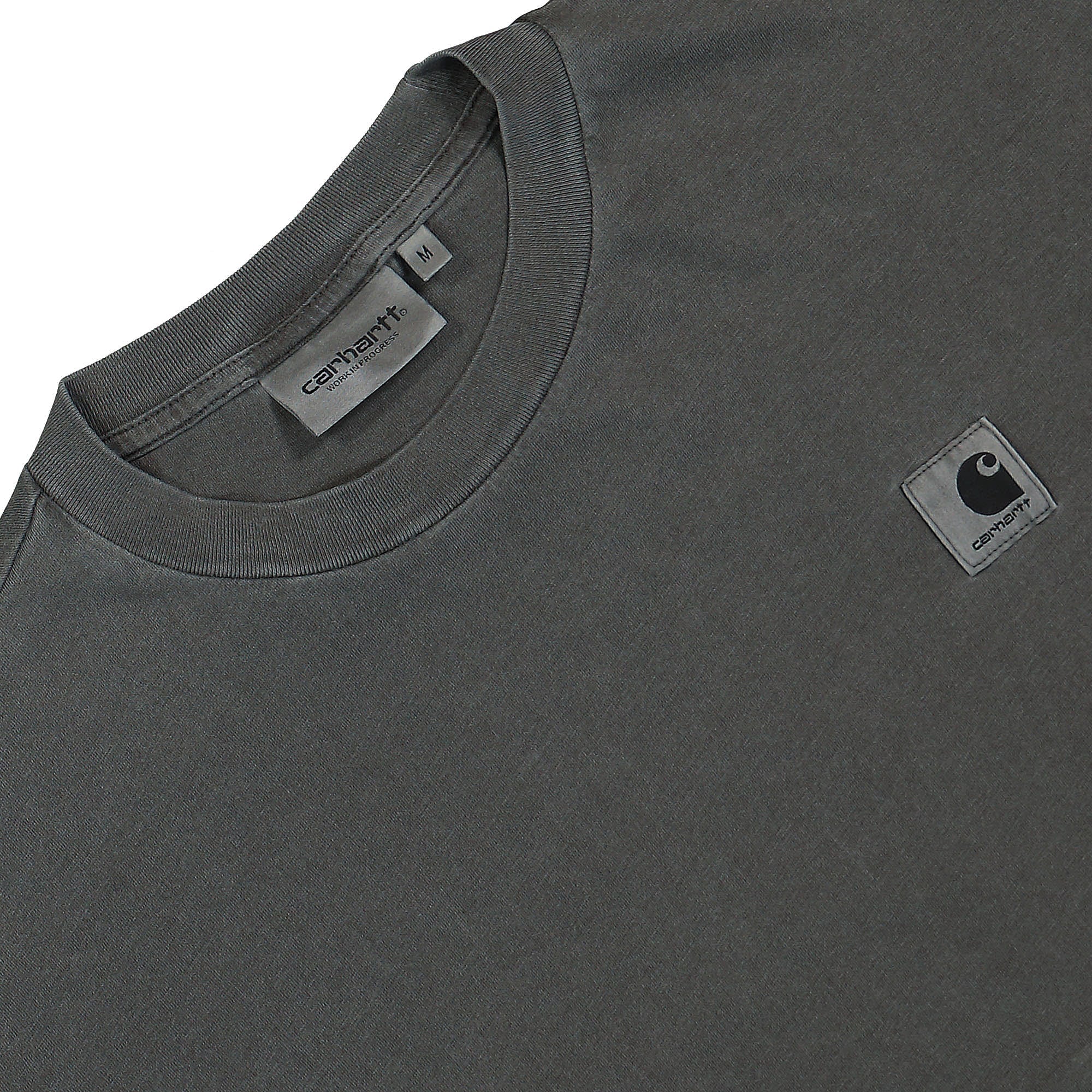 Carhartt WIP W S/S Nelson T-Shirt Charcoal Garment Dyed T-Shirts Close-up | Overkill