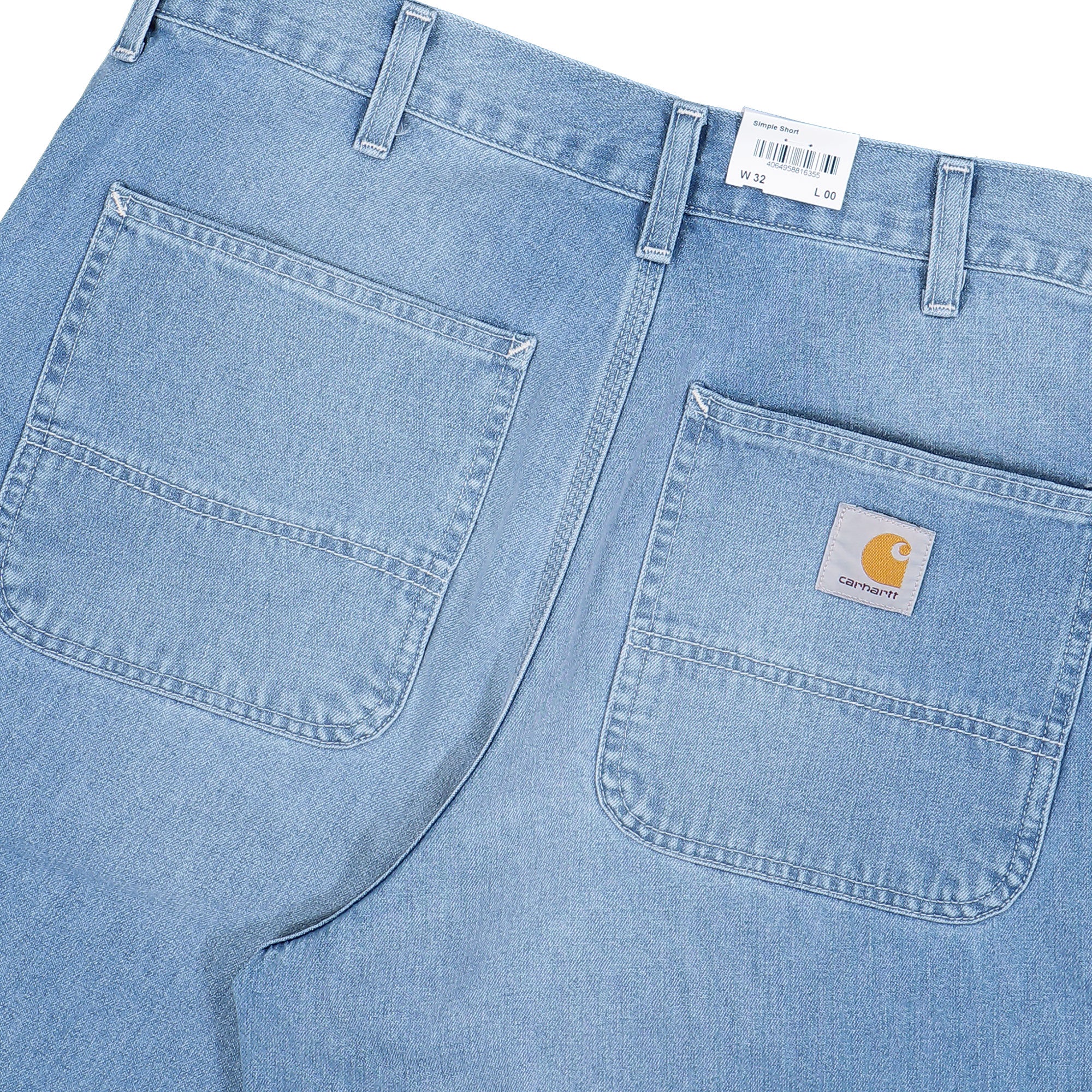 Carhartt Simple Short Blue Light Washed Shorts I033333.01.ZO.00 Detail View 2 | Overkill