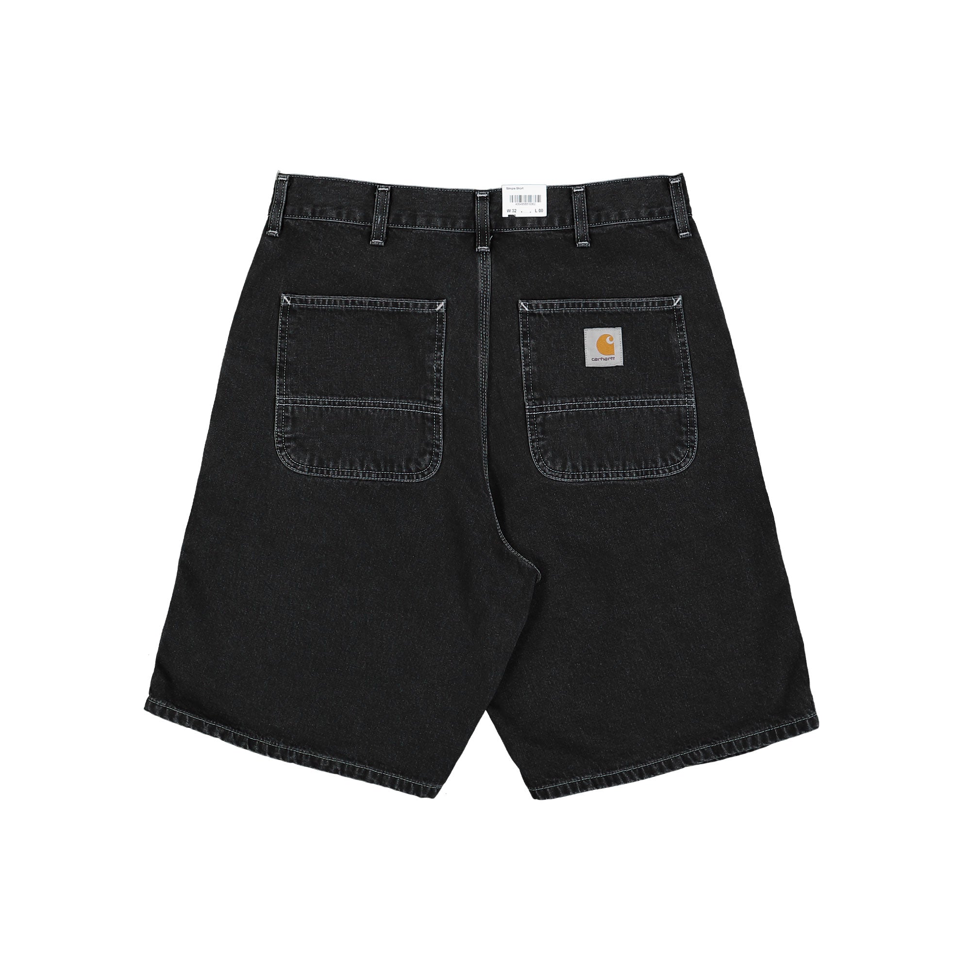 Carhartt Simple Short Black Heavy Stone Washed Shorts I033333.89.60.00 Close-up | Overkill