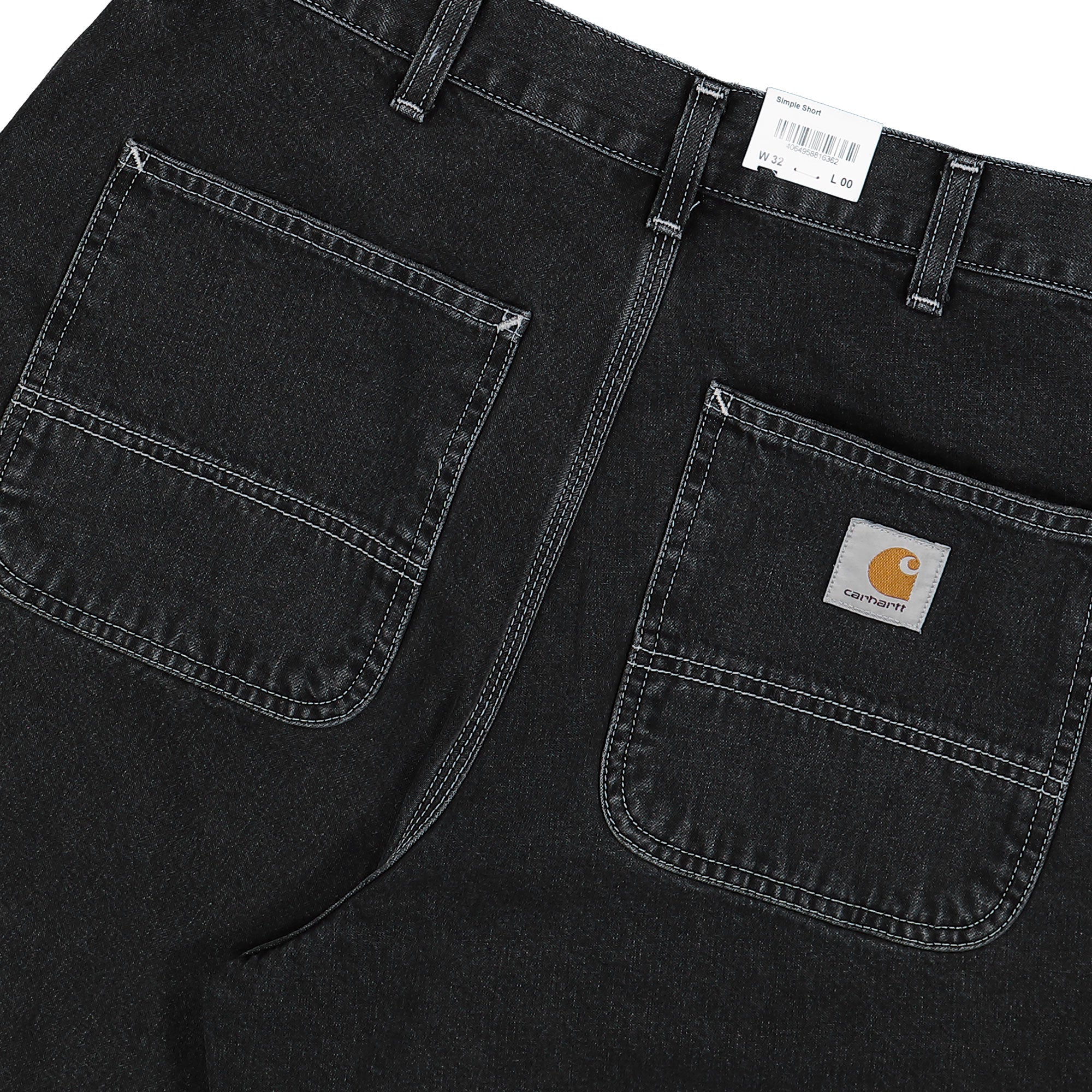 Carhartt Simple Short Black Heavy Stone Washed Shorts I033333.89.60.00 Detail View 2 | Overkill