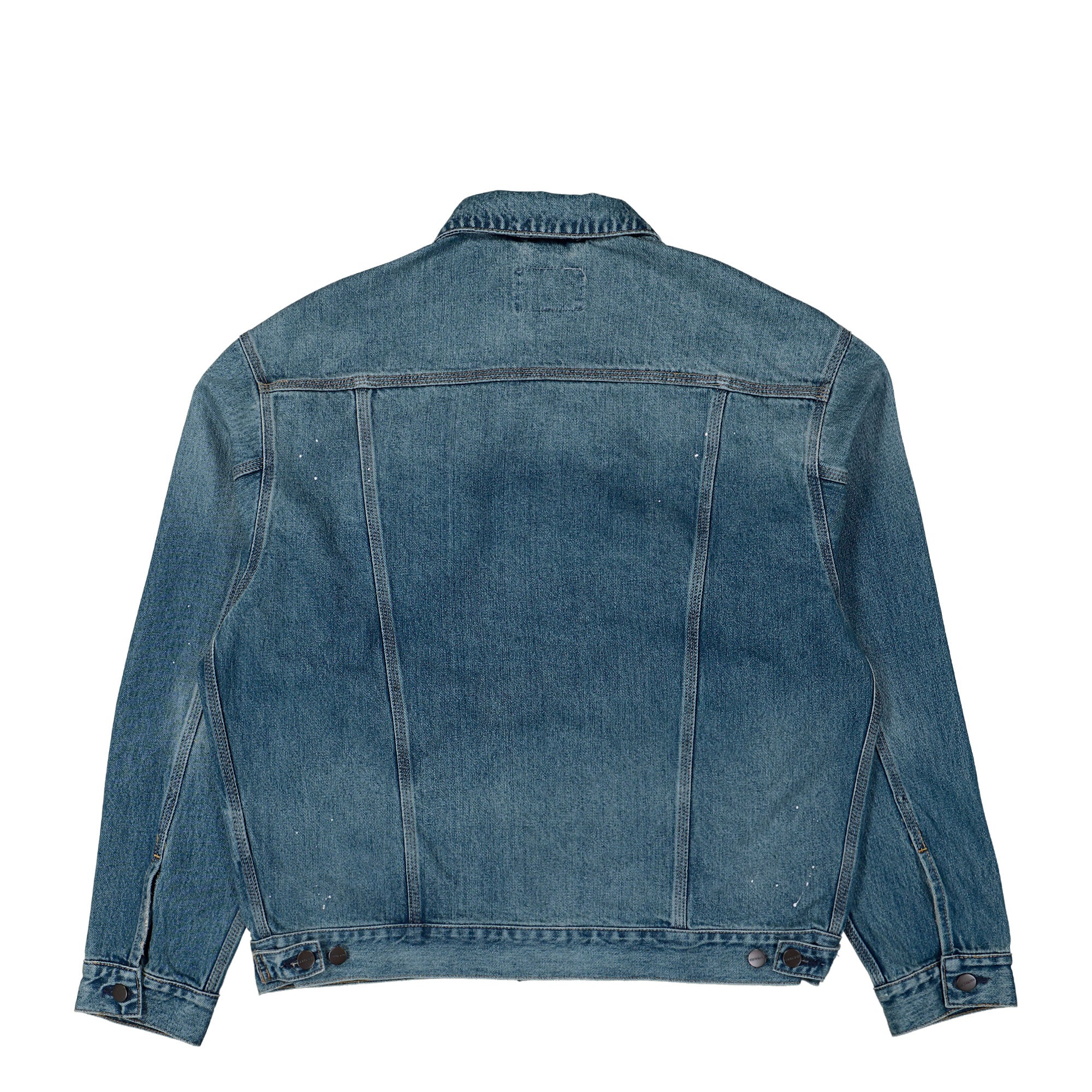 Carhartt WIP Helston Jacket Blue Destroy Wash / Splatter Jackets I033352.01.EJ.03 Close-up | Overkill