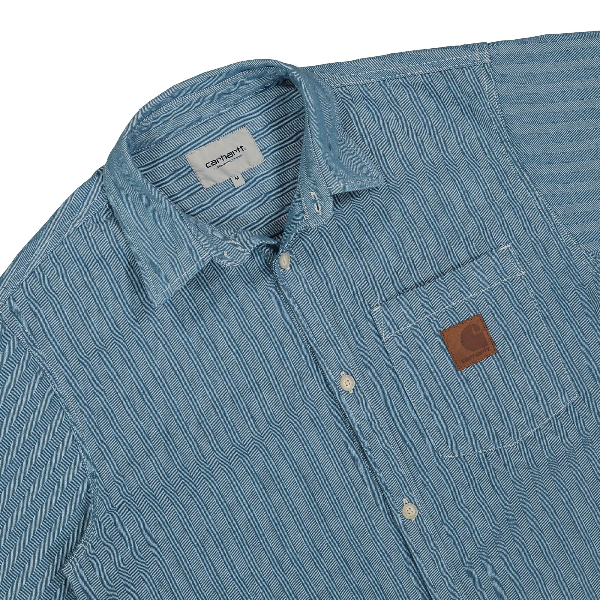 Carhartt WIP Menard Shirt Jac Monsey Blue Rinsed Shirts Close-up | Overkill