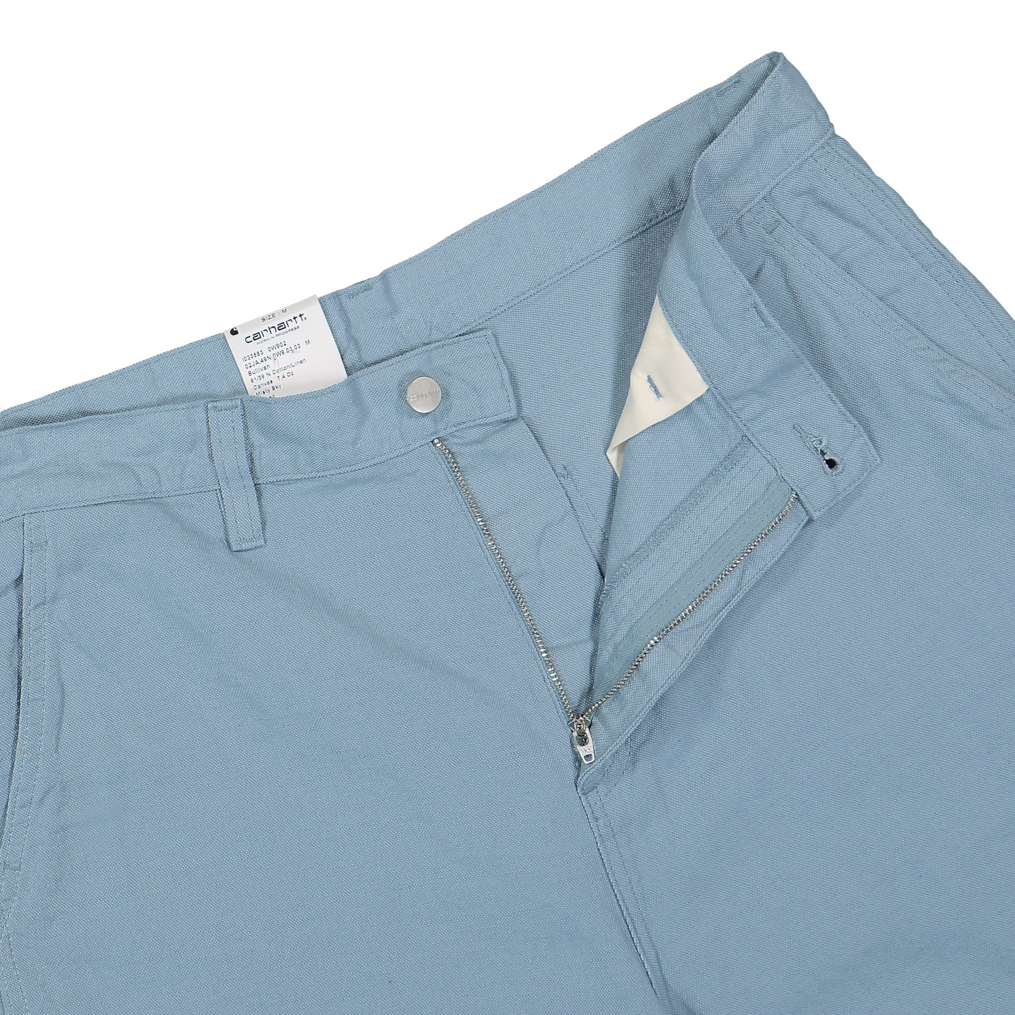 Carhartt WIP Walter Single Knee Short Misty Sky Rinsed Shorts Detailfoto | Overkill