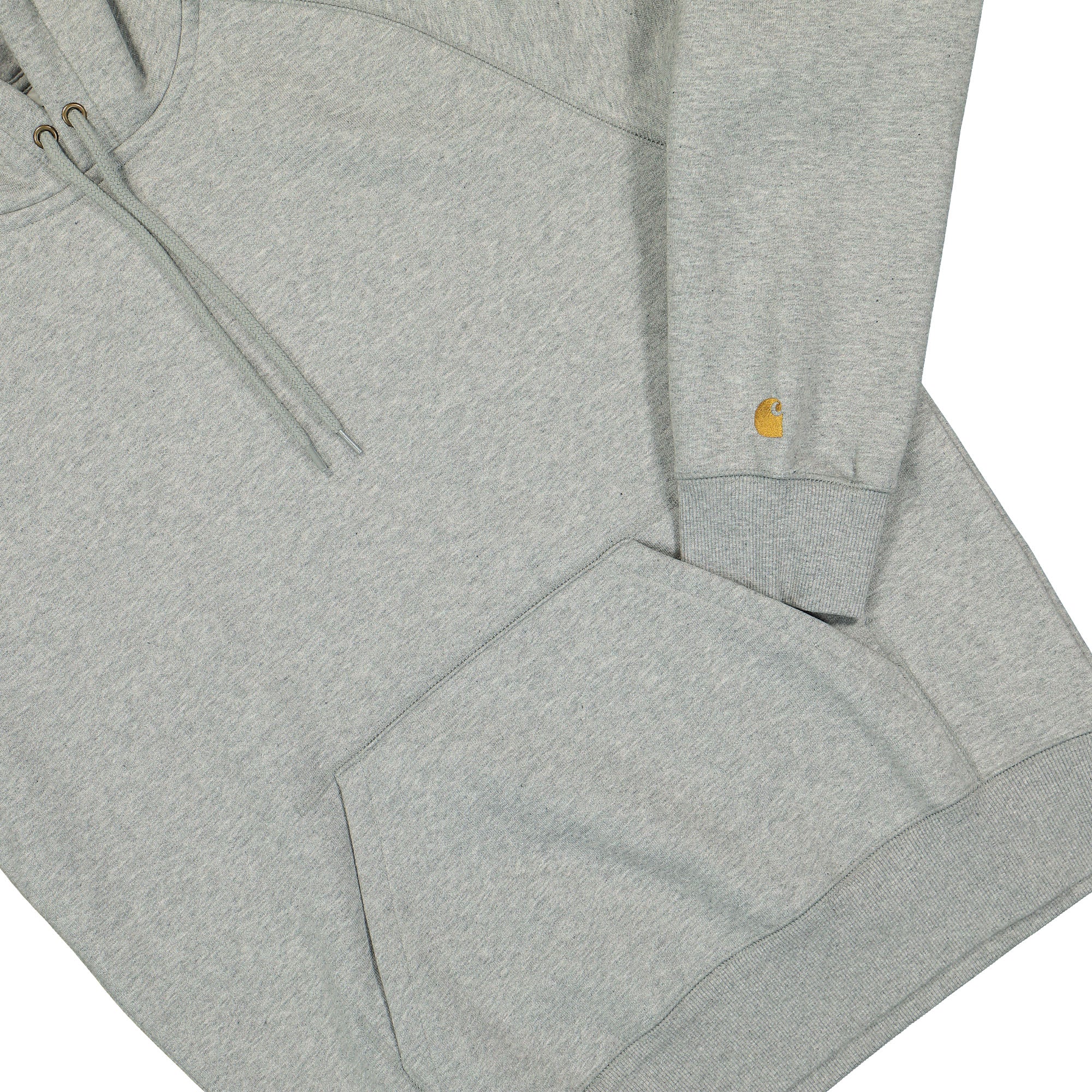 Carhartt WIP Hooded Chase Sweat Grey Heather / Gold Hoodies Detailfoto | Overkill