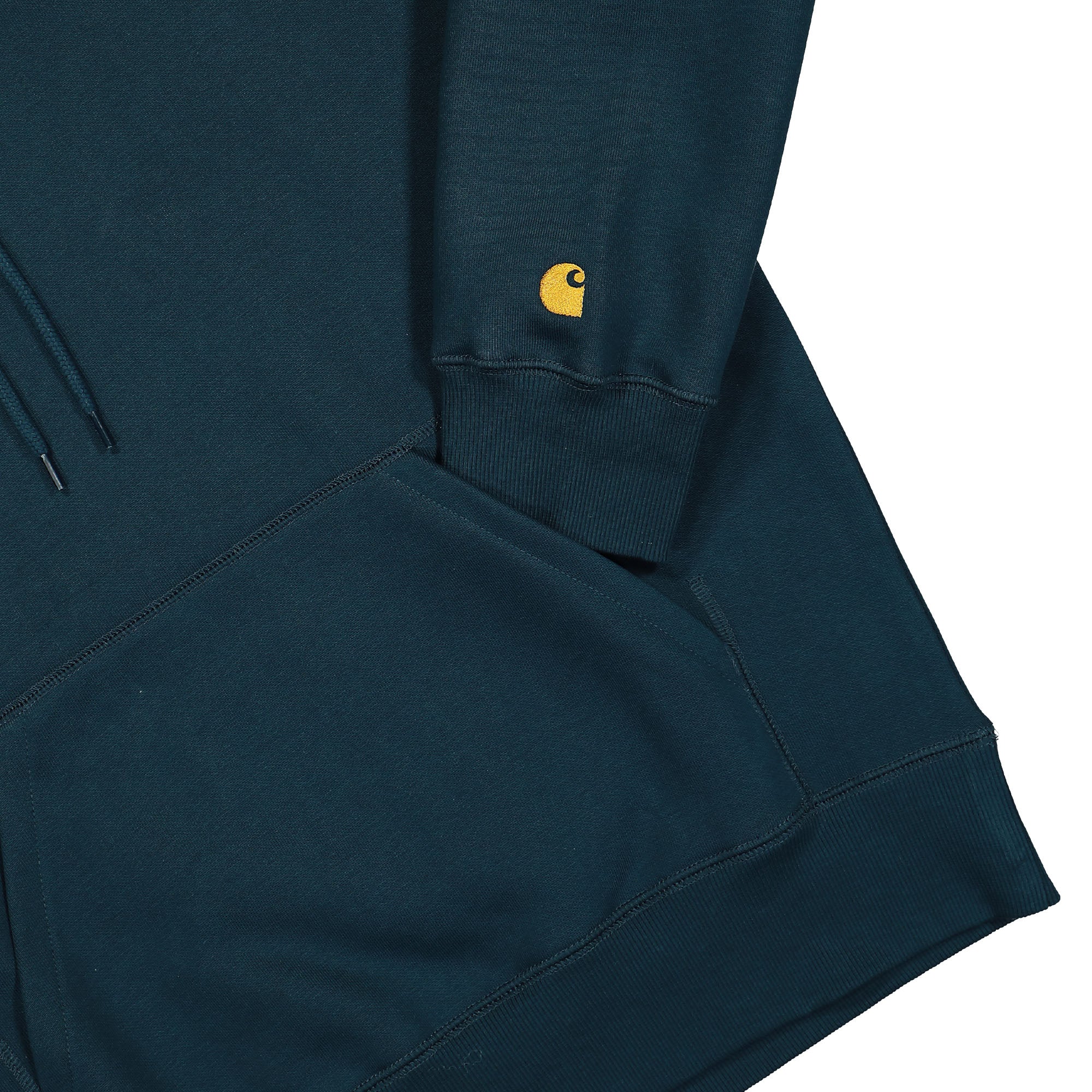 Carhartt WIP Hooded Chase Sweat Duck Blue / Gold Hoodies Detailfoto | Overkill