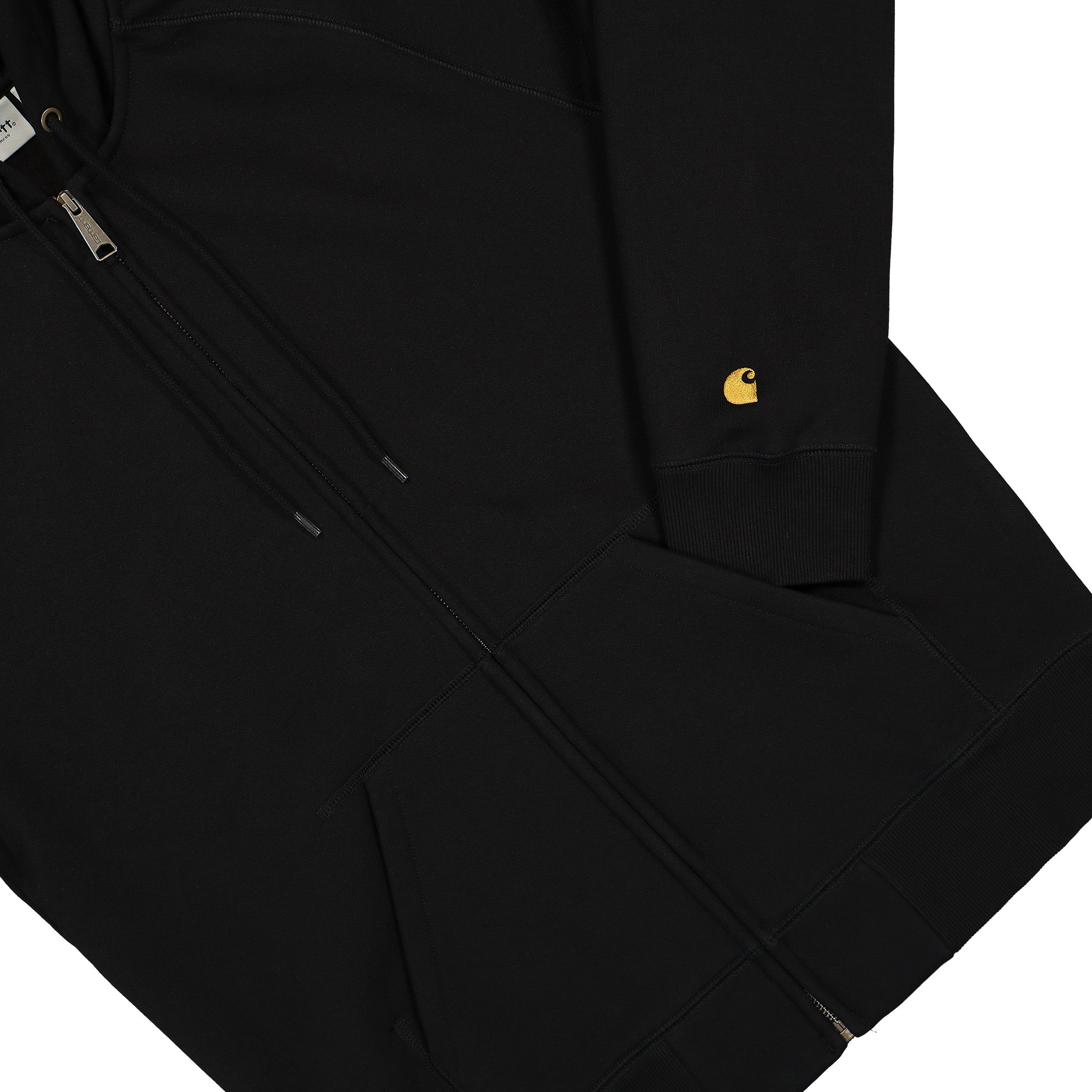 Carhartt WIP Hooded Chase Jacket Black / Gold Hoodies Detailfoto | Overkill