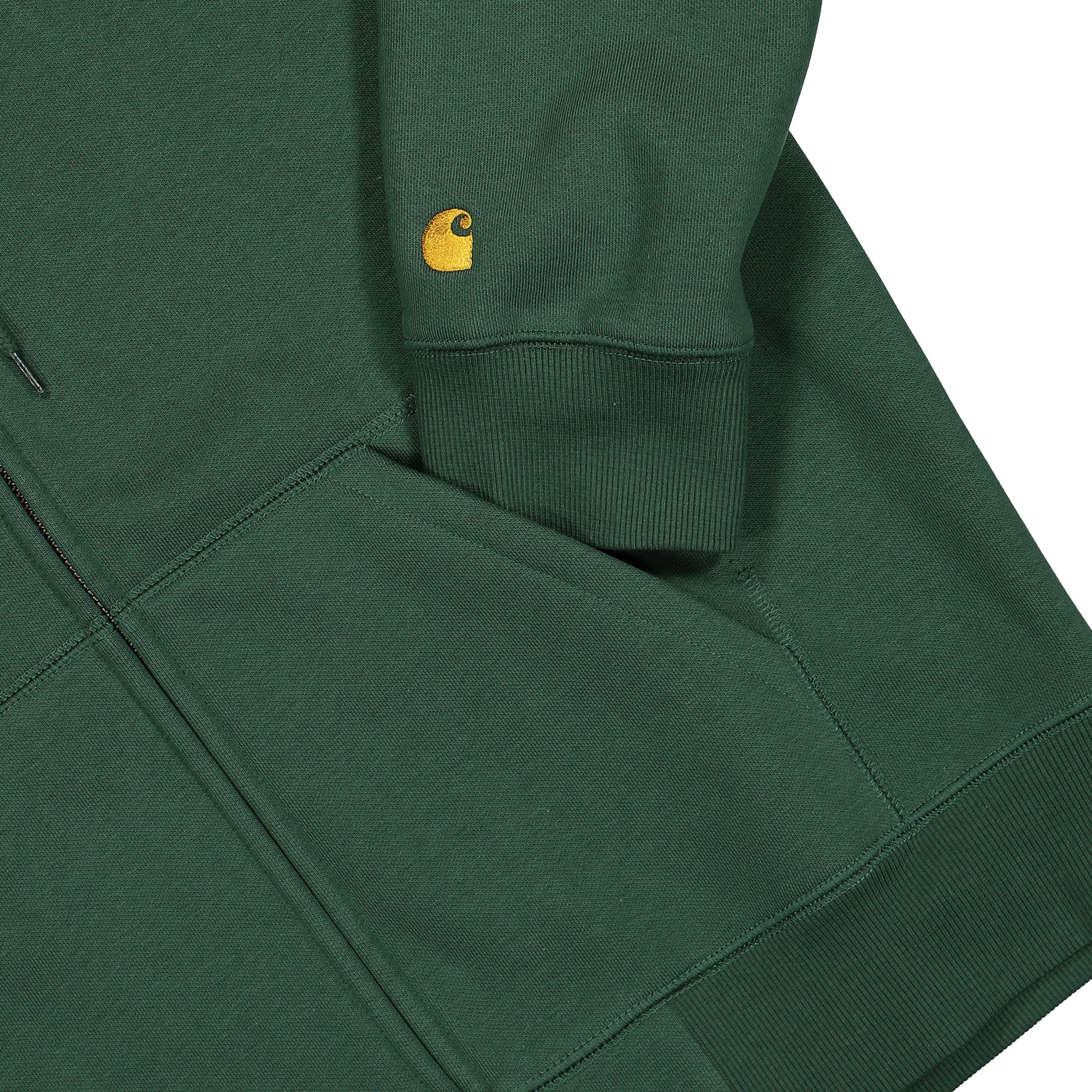 Carhartt WIP Hooded Chase Jacket Sycamore Tree / Gold Hoodies Detailfoto | Overkill