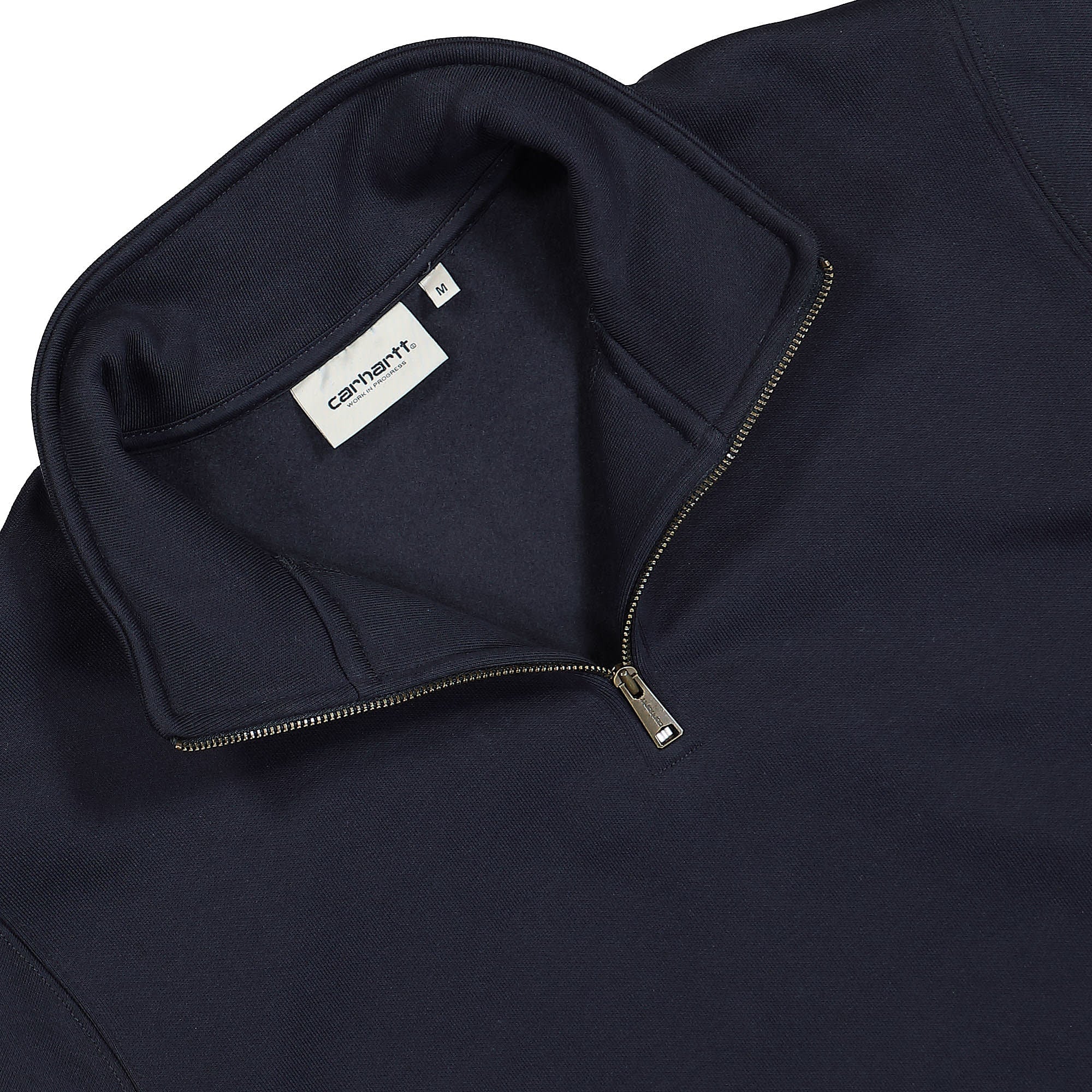 Carhartt WIP Chase Neck Zip Sweat Dark Navy / Gold Sweatshirts Close-up | Overkill