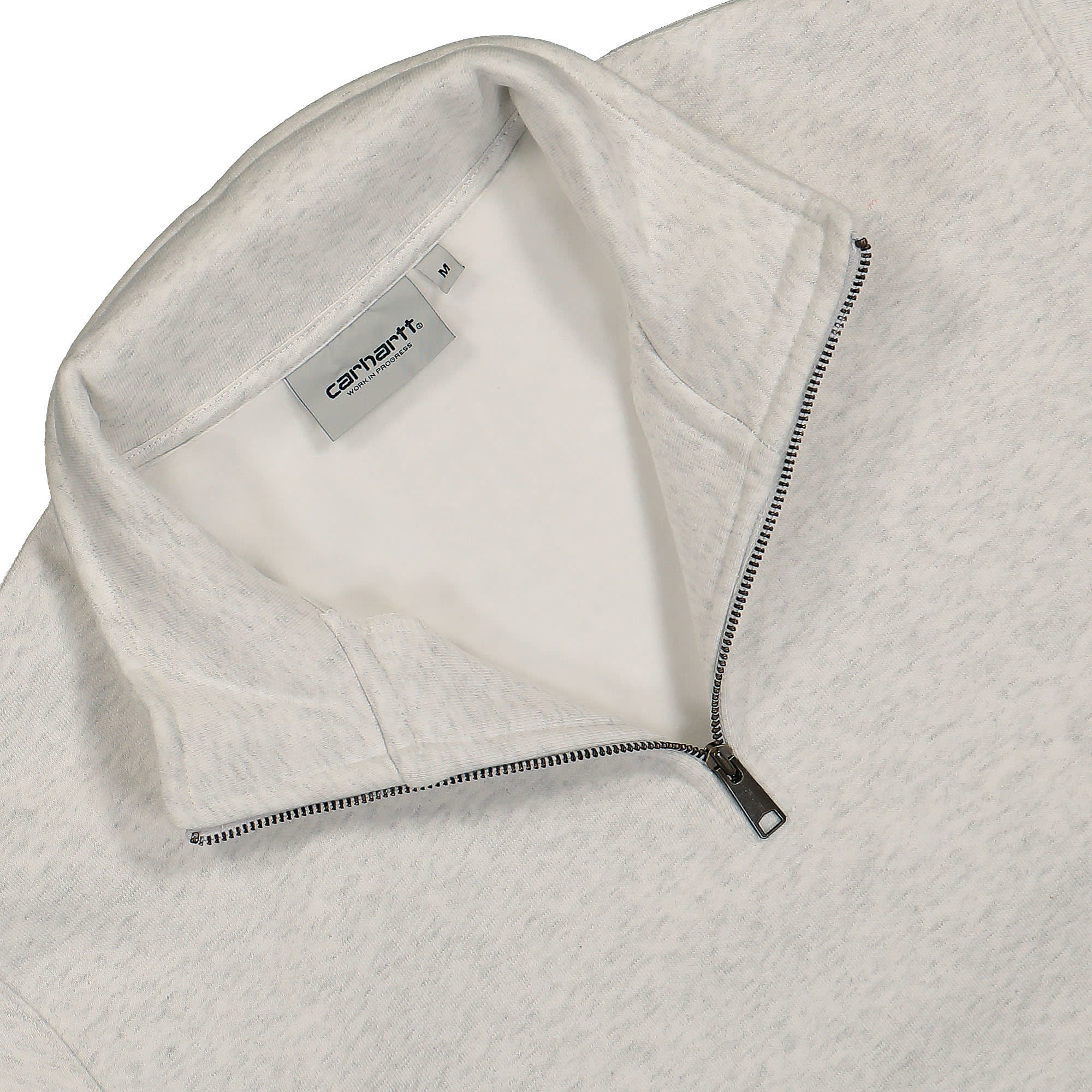 Carhartt WIP Chase Neck Zip Sweat Ash Heather / Gold Sweatshirts Close-up | Overkill