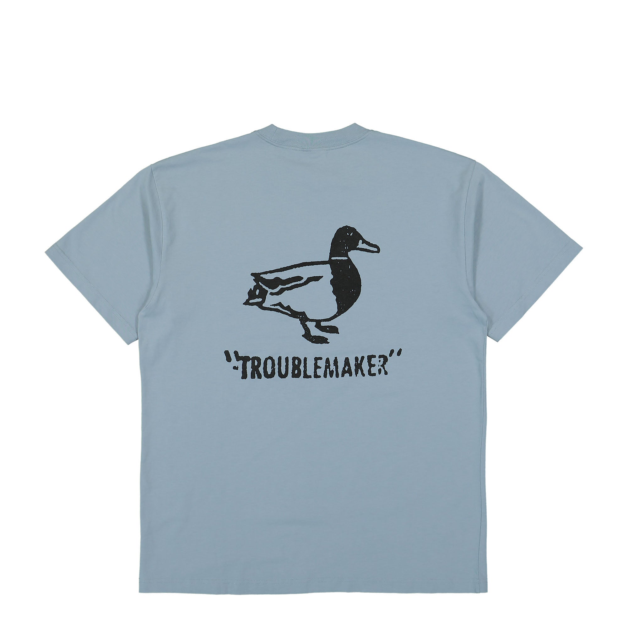 Carhartt WIP S/S Stamp T-Shirt Misty Sky / Black Stone Washed T-Shirts Close-up | Overkill