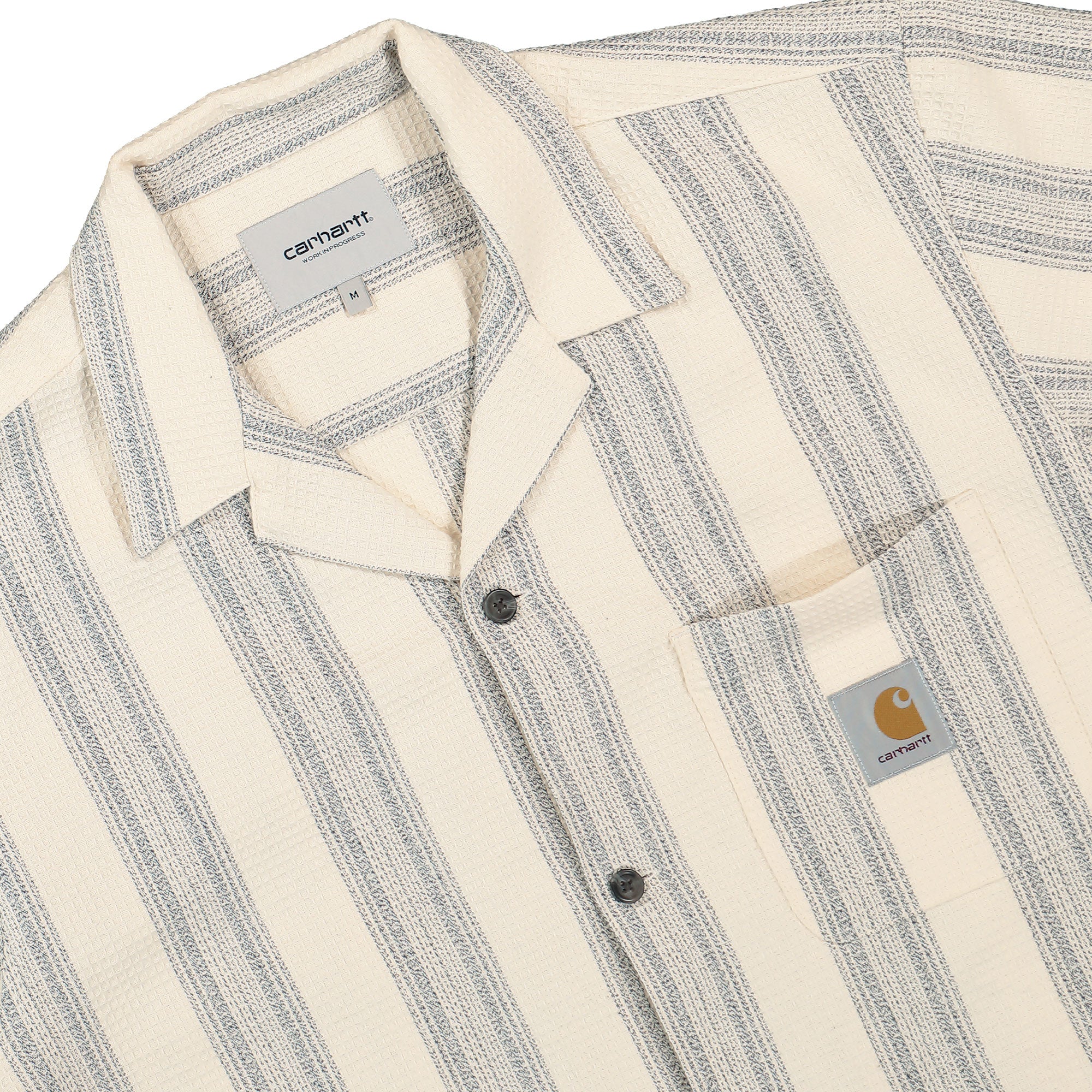 Carhartt WIP S/S Dodson Shirt Dodson Stripe, Natural Shirts Close-up | Overkill