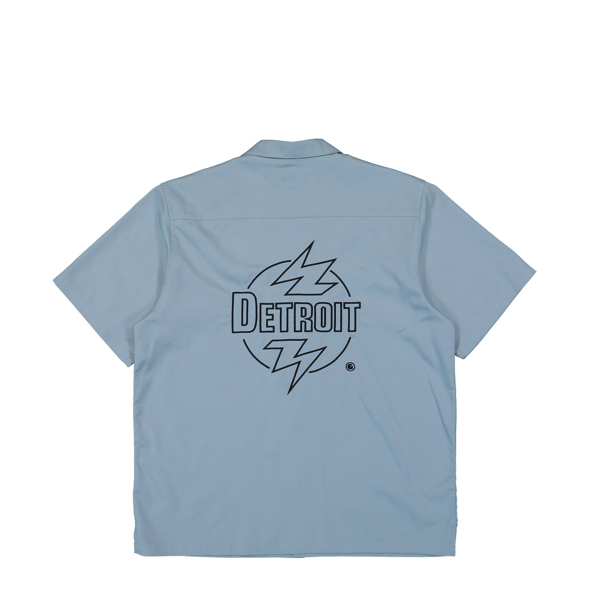 Carhartt WIP S/S Ablaze Shirt Misty Sky / Black Shirts Close-up | Overkill