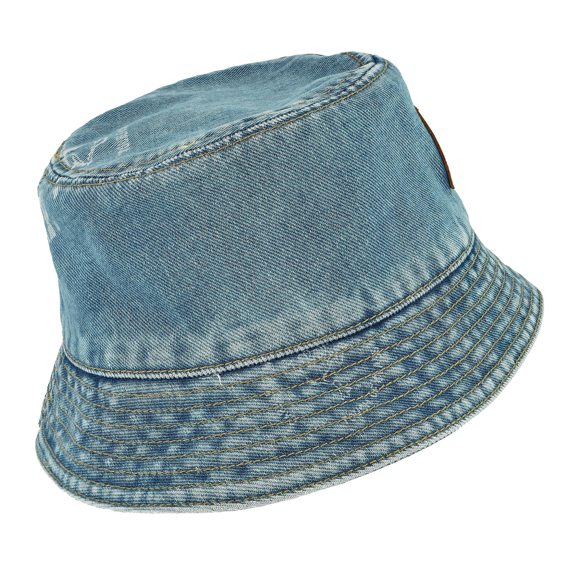 Carhartt WIP Stamp Bucket Hat Stamp Print / Blue Bleached Bucket Hats Close-up | Overkill