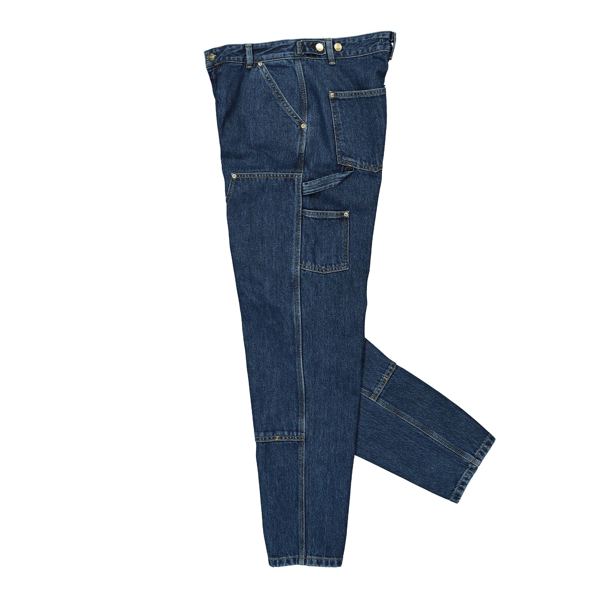 Carhartt WIP W Nashua Double Knee Pant Smith Blue Stone Washed Jeans Close-up | Overkill