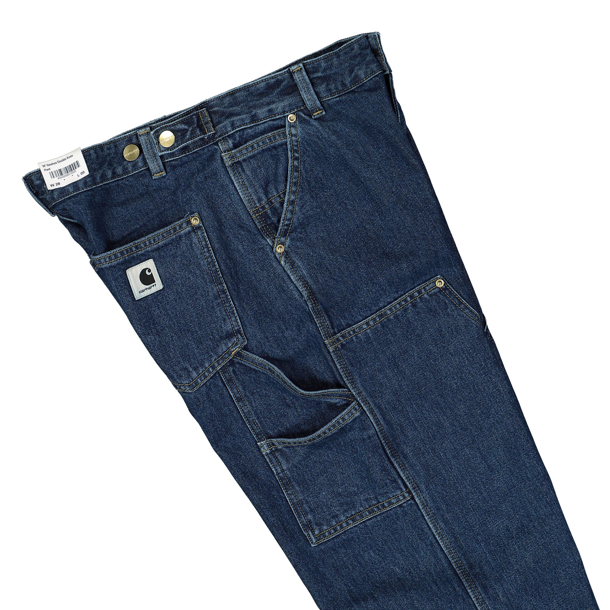 Carhartt WIP W Nashua Double Knee Pant Smith Blue Stone Washed Jeans Detail view 2 | Overkill