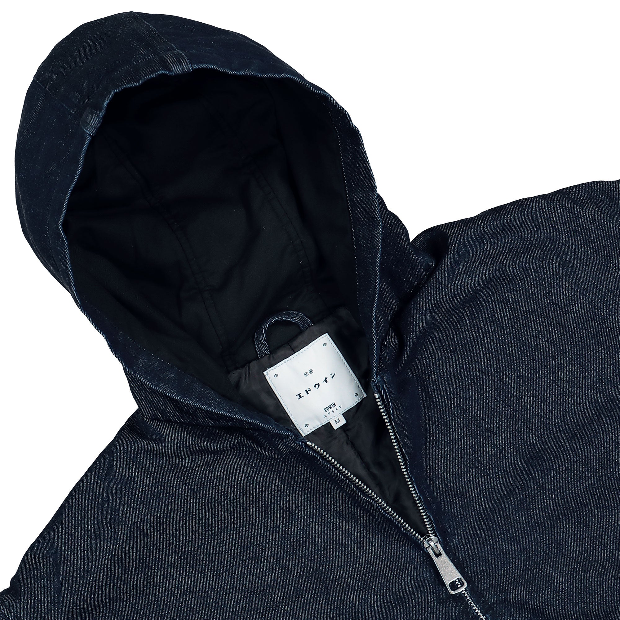 Edwin Daimon Hooded Jacket Lined Platinum Blue rinsed Jackets Close-up | Overkill