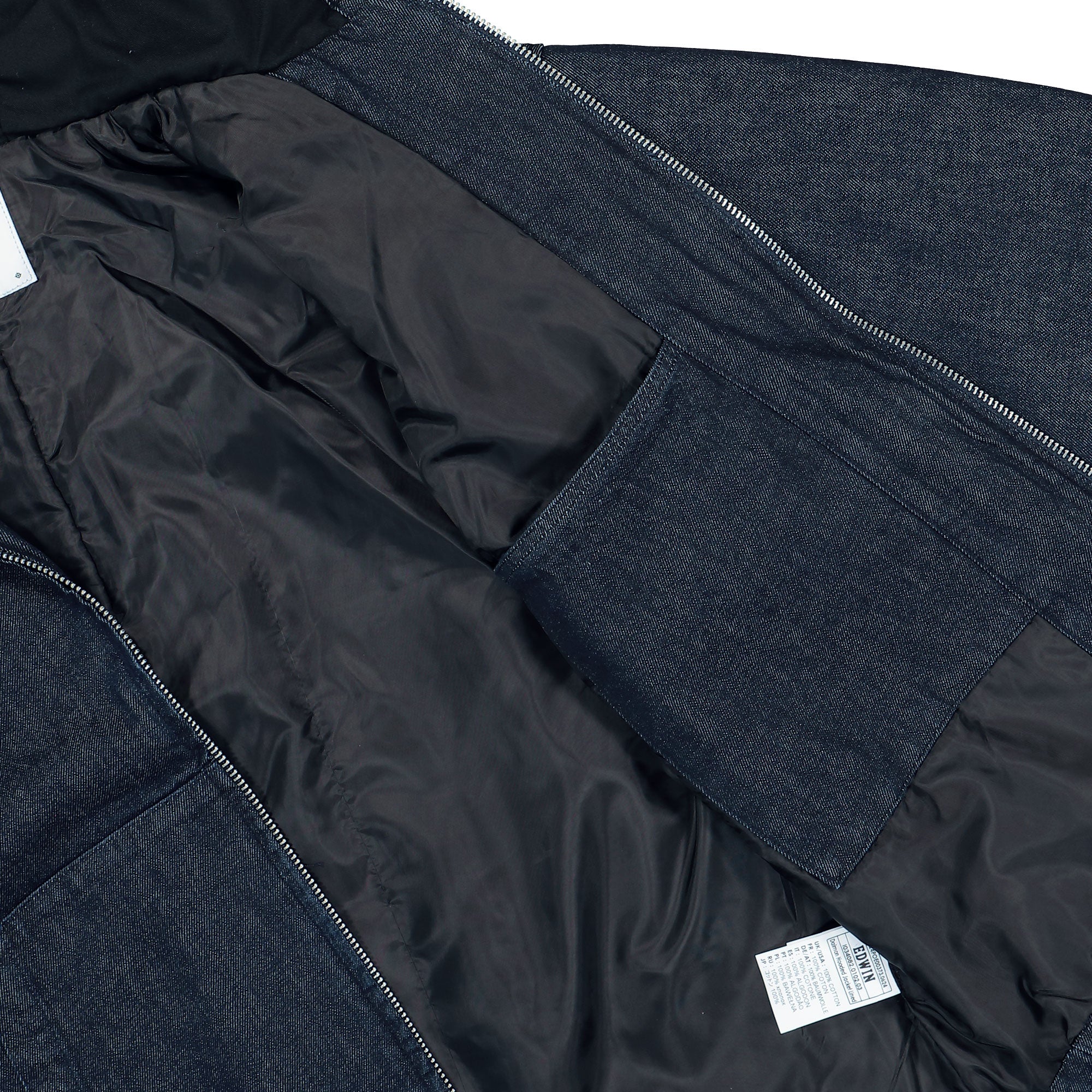 Edwin Daimon Hooded Jacket Lined Platinum Blue rinsed Jackets Detail view 1 | Overkill