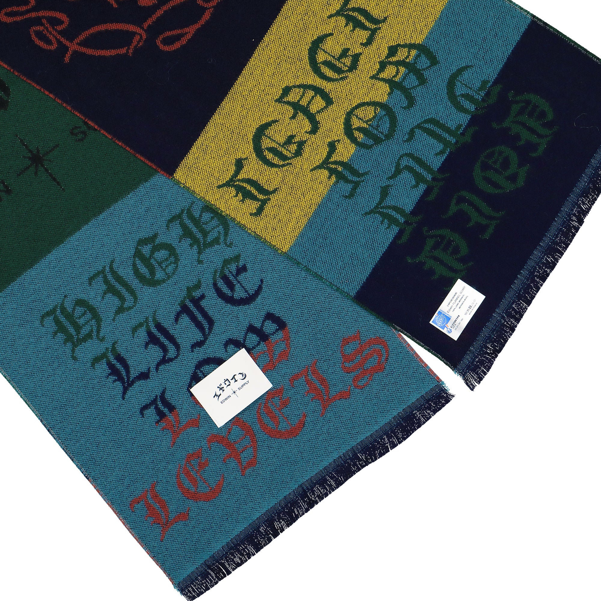 Edwin Flannel Scarf Multicolor Scarves Close-up | Overkill