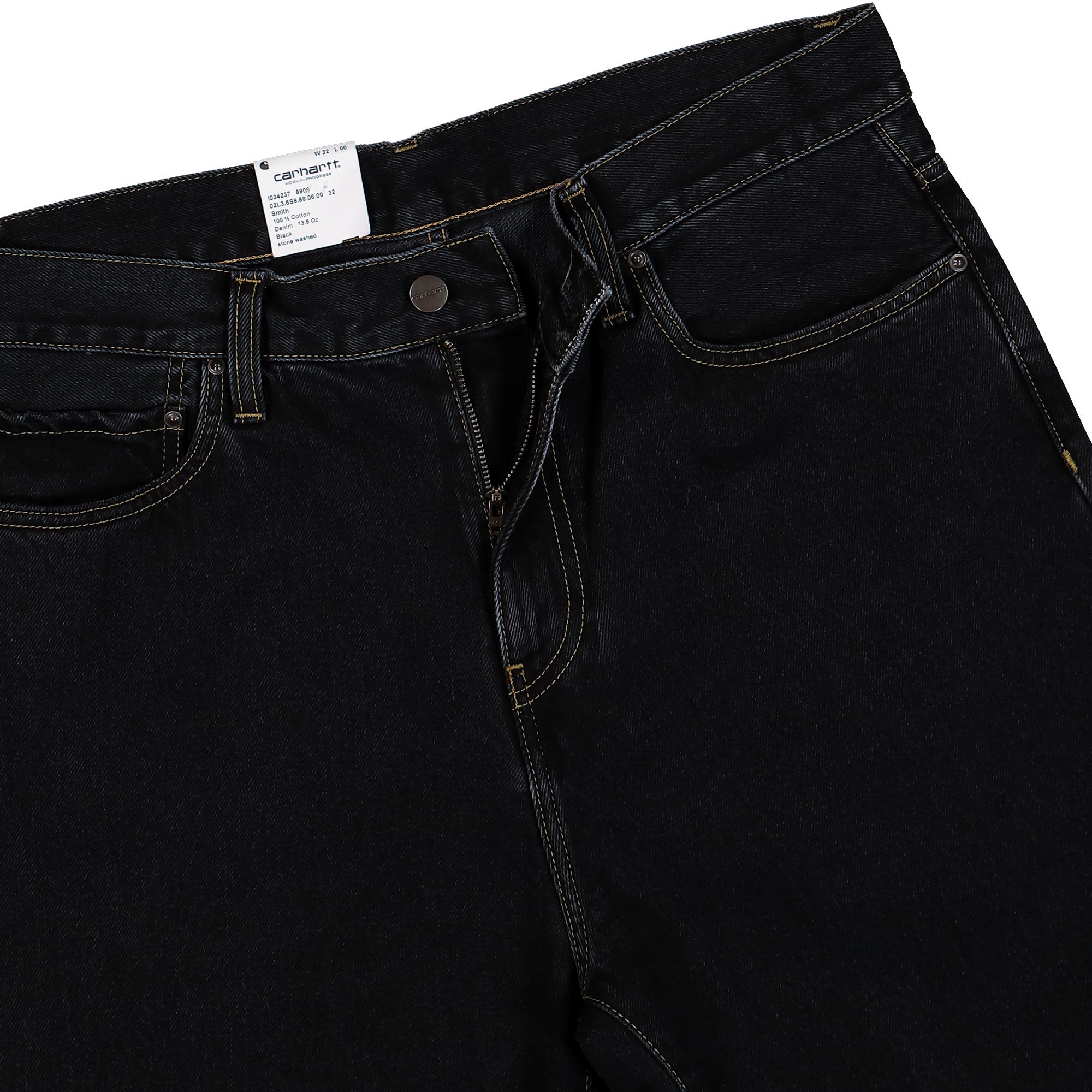 Carhartt WIP Aaron Pant Black Stone Washed Jeans Detailfoto | Overkill