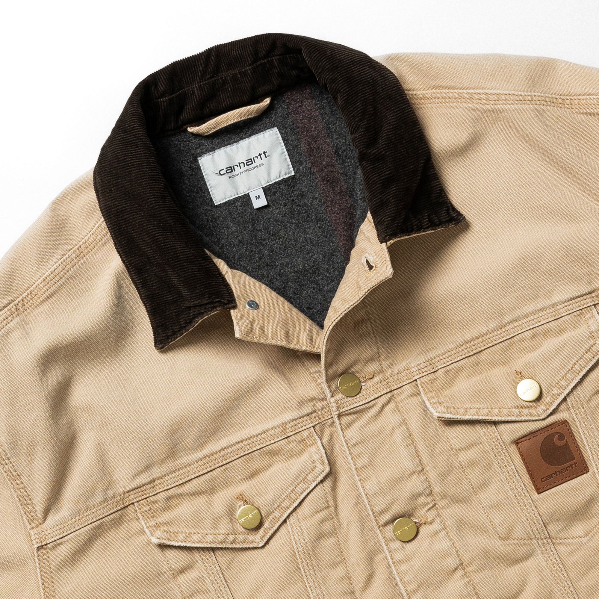 Carhartt WIP Dayton Trucker Jacket Hamilton Brown / Tobacco / Stone Canvas Jackets Close-up | Overkill