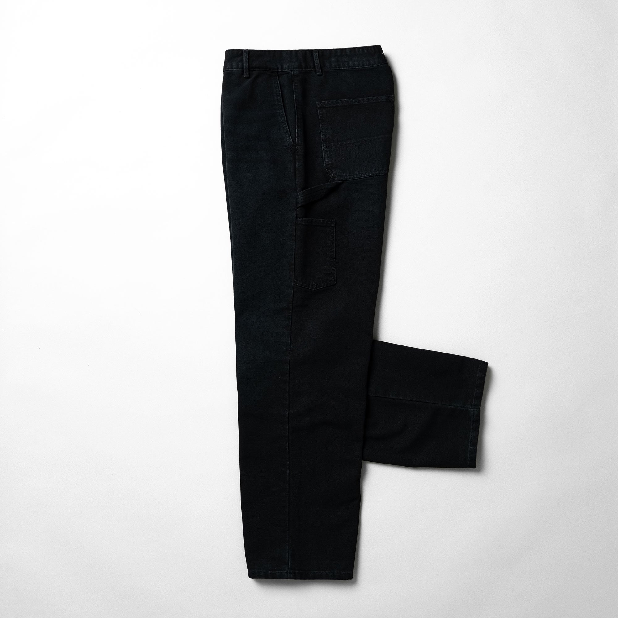 Carhartt WIP W Pierce Pant Straight Black / Stone Canvas Jeans Close-up | Overkill