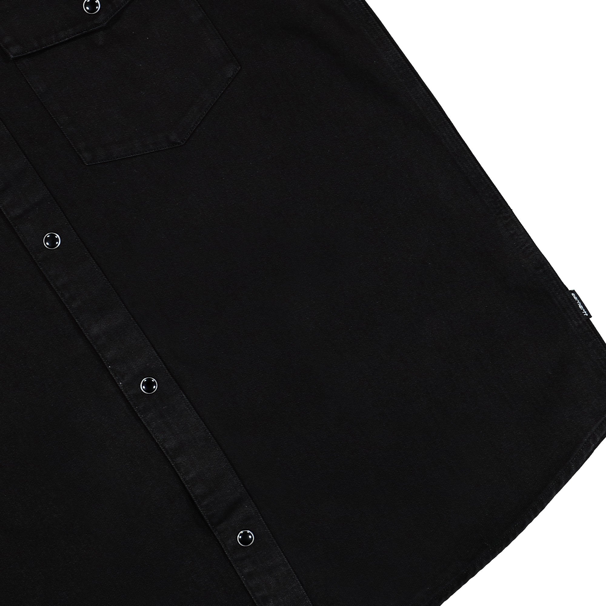 Carhartt WIP L/S Santa Fe Shirt Black Garment Dyed Shirts Detailfoto | Overkill
